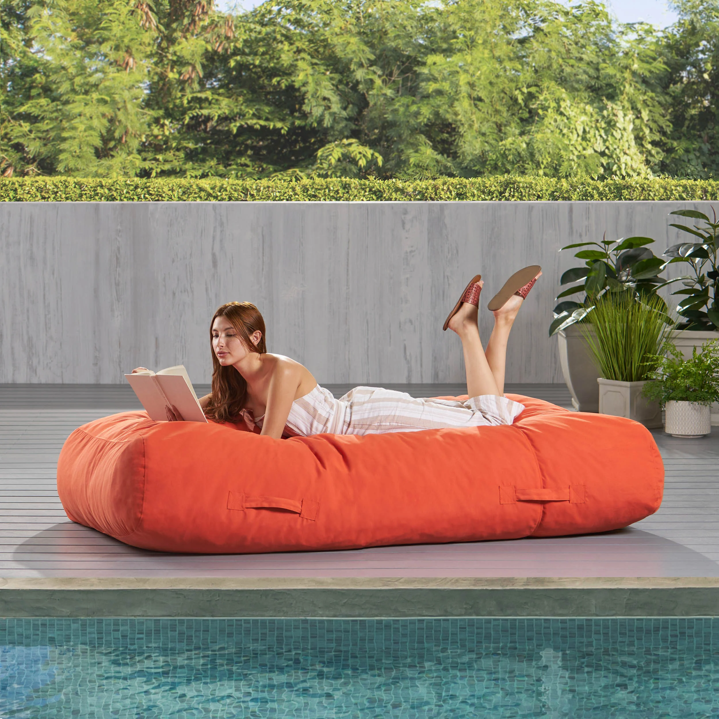Arcelia Outdoor Water Resistant 6X3 Lounger Bean Bag - furnishings