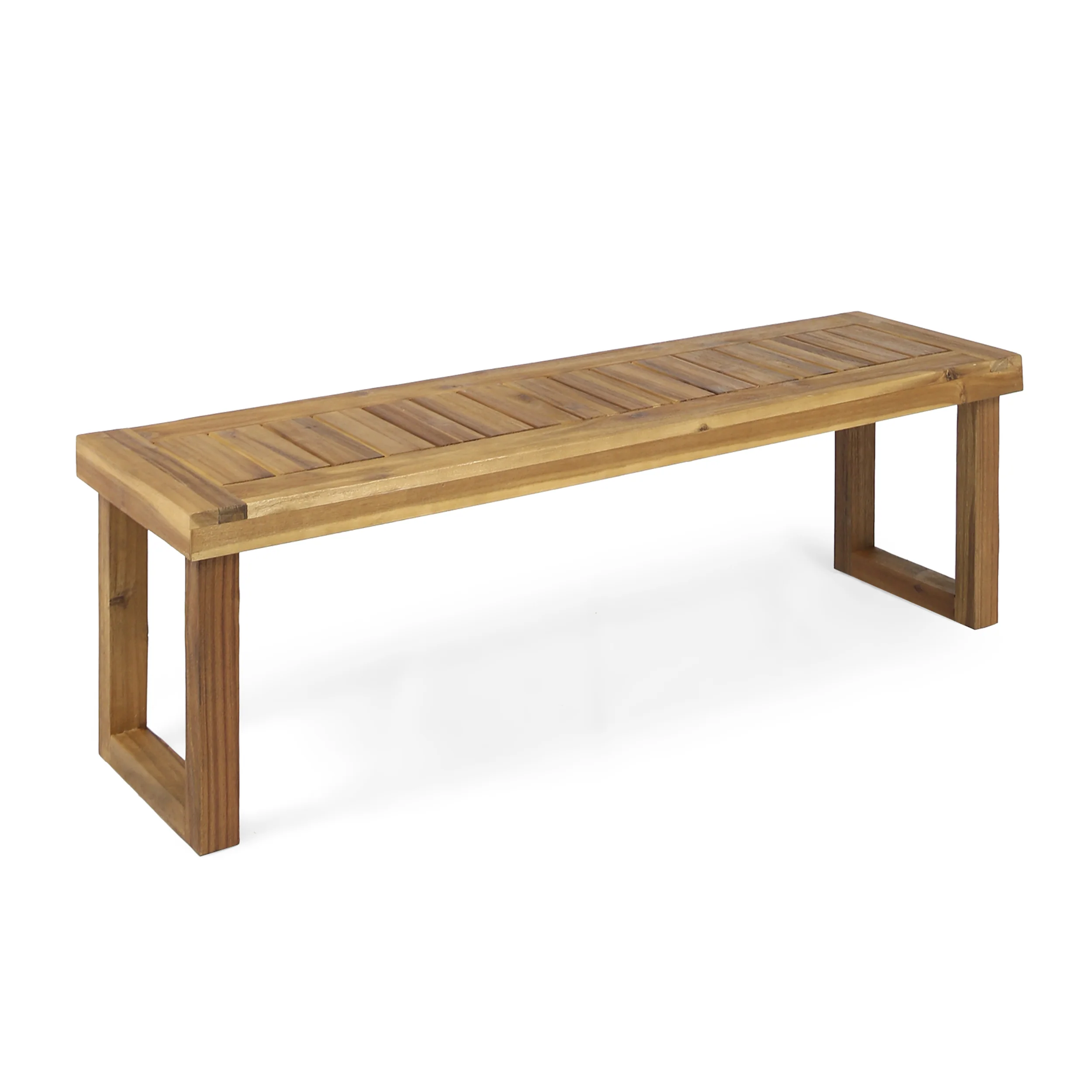 Kemp Outdoor Acacia Wood Bench - furnishings