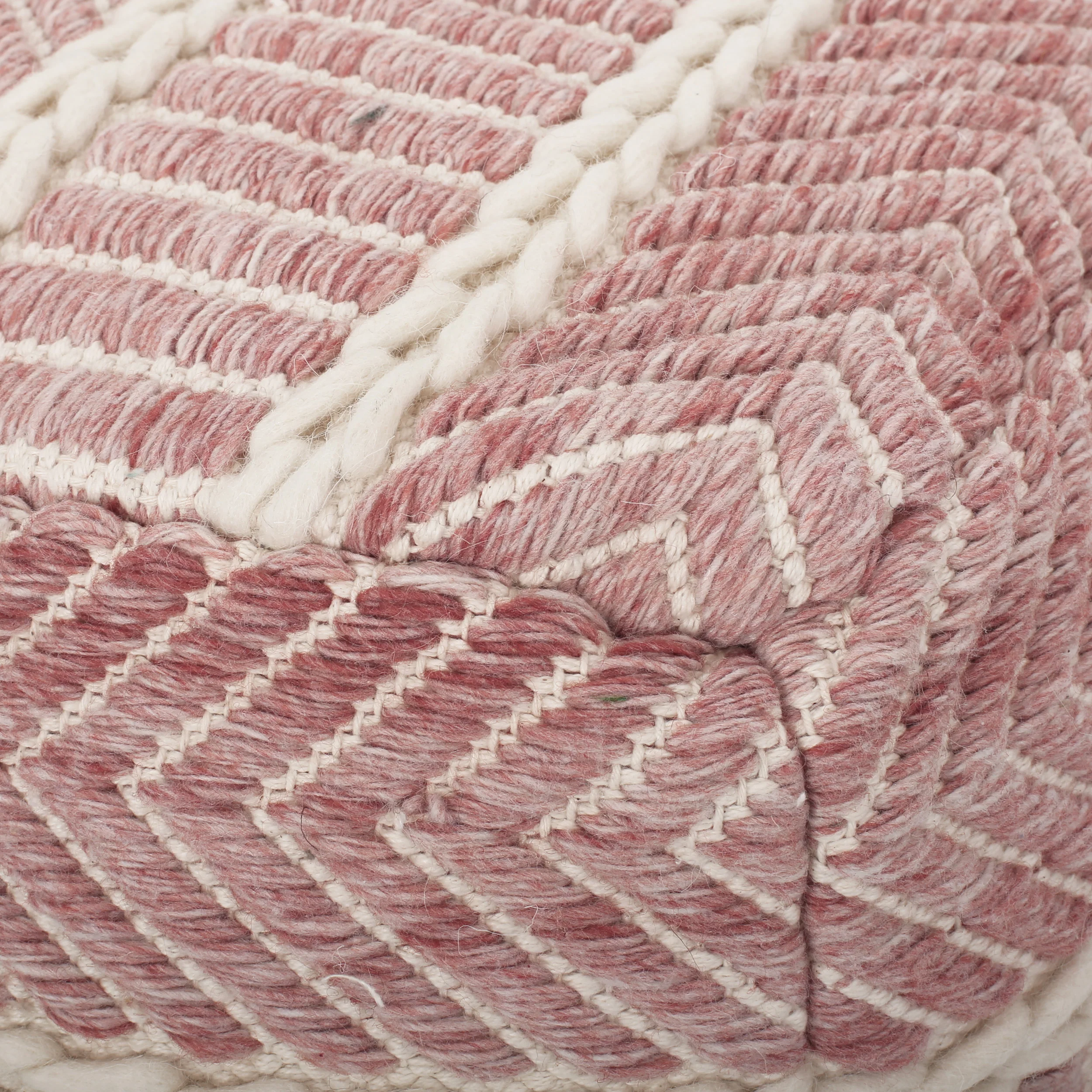 Alexandros Boho Hand Woven Boho Fabric Cube Pouf - furnishings