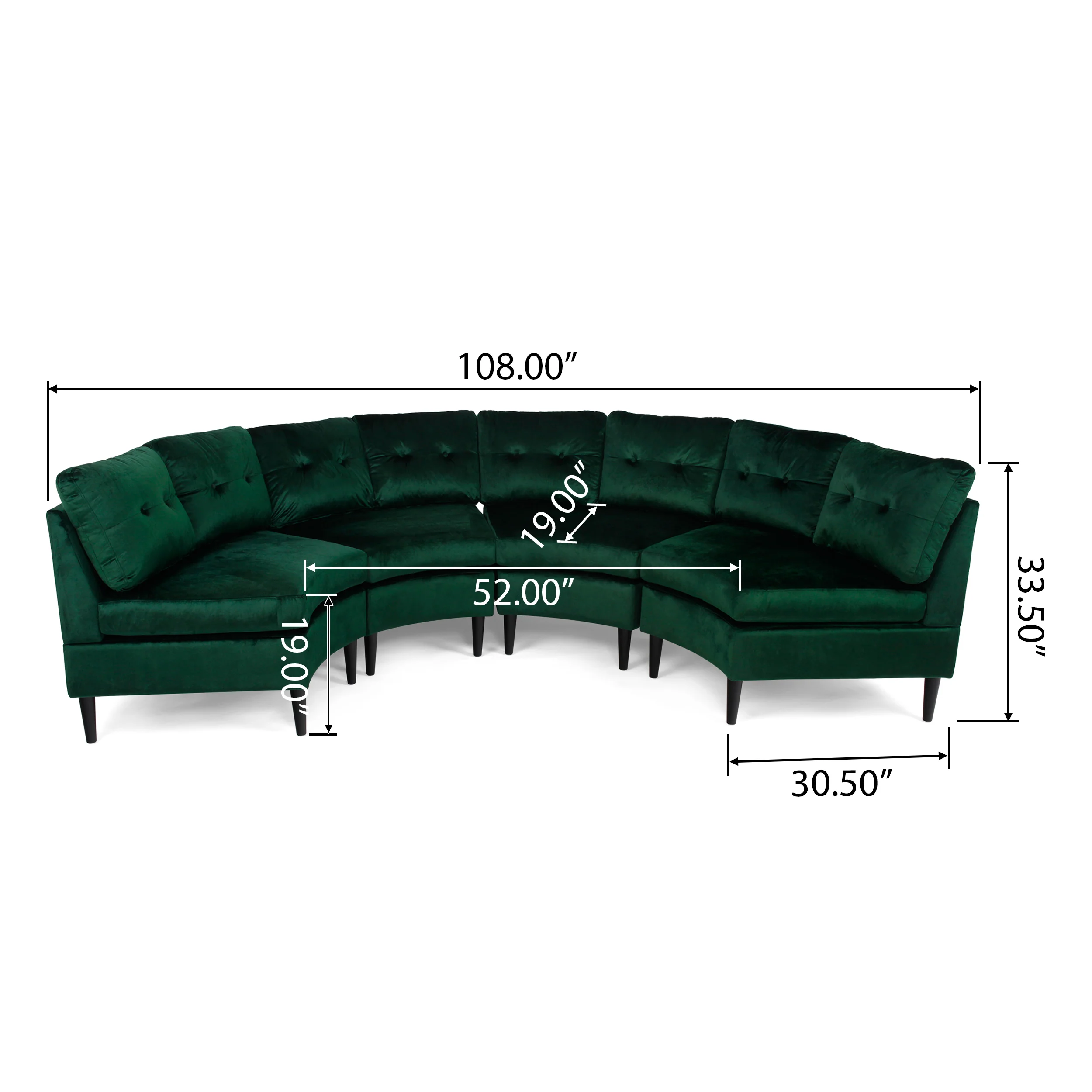 Julian Nora Glam Velvet Modular 4 Seater Sectional - furnishings