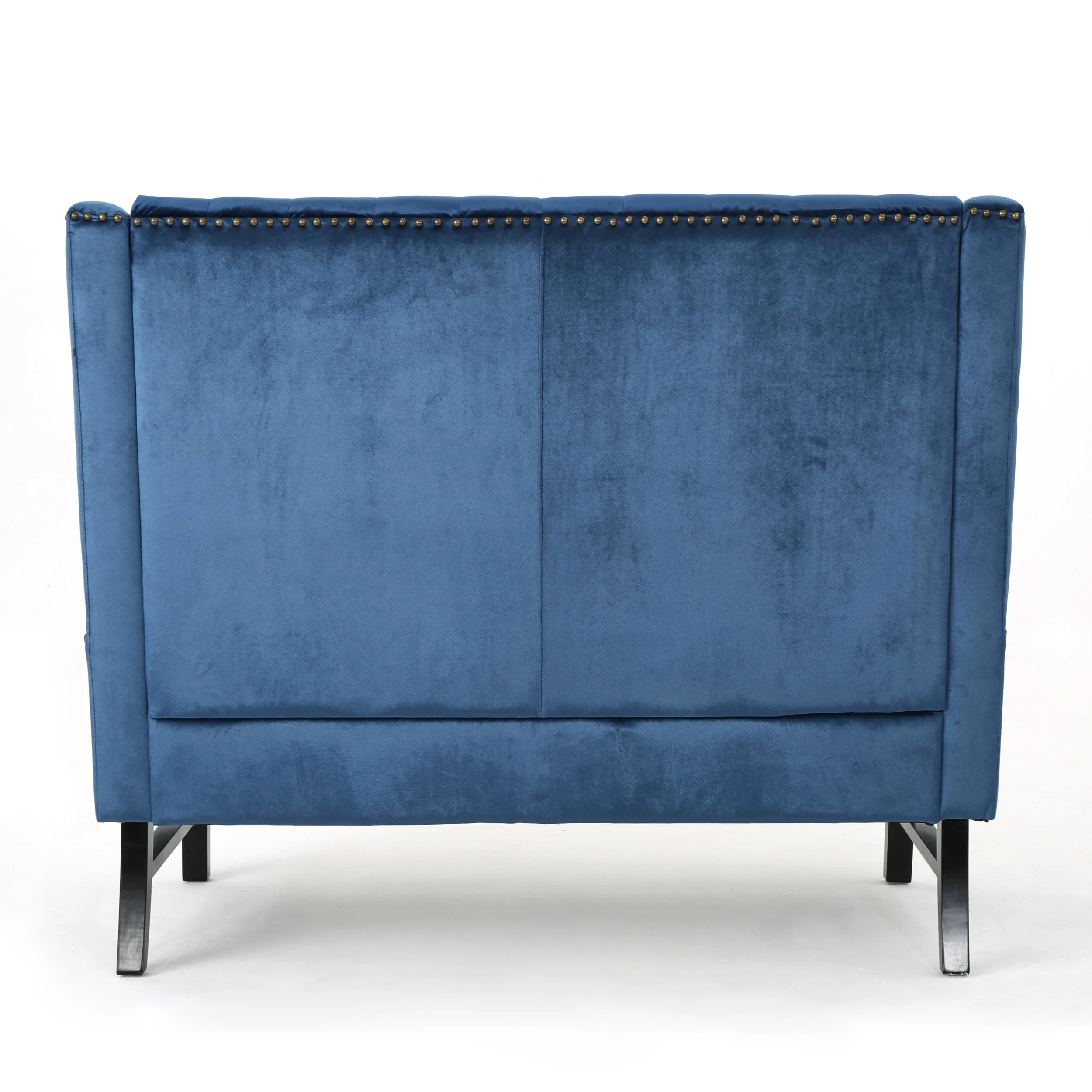 Linsey High Back Tufted Winged New Velvet Loveseat - furnishings