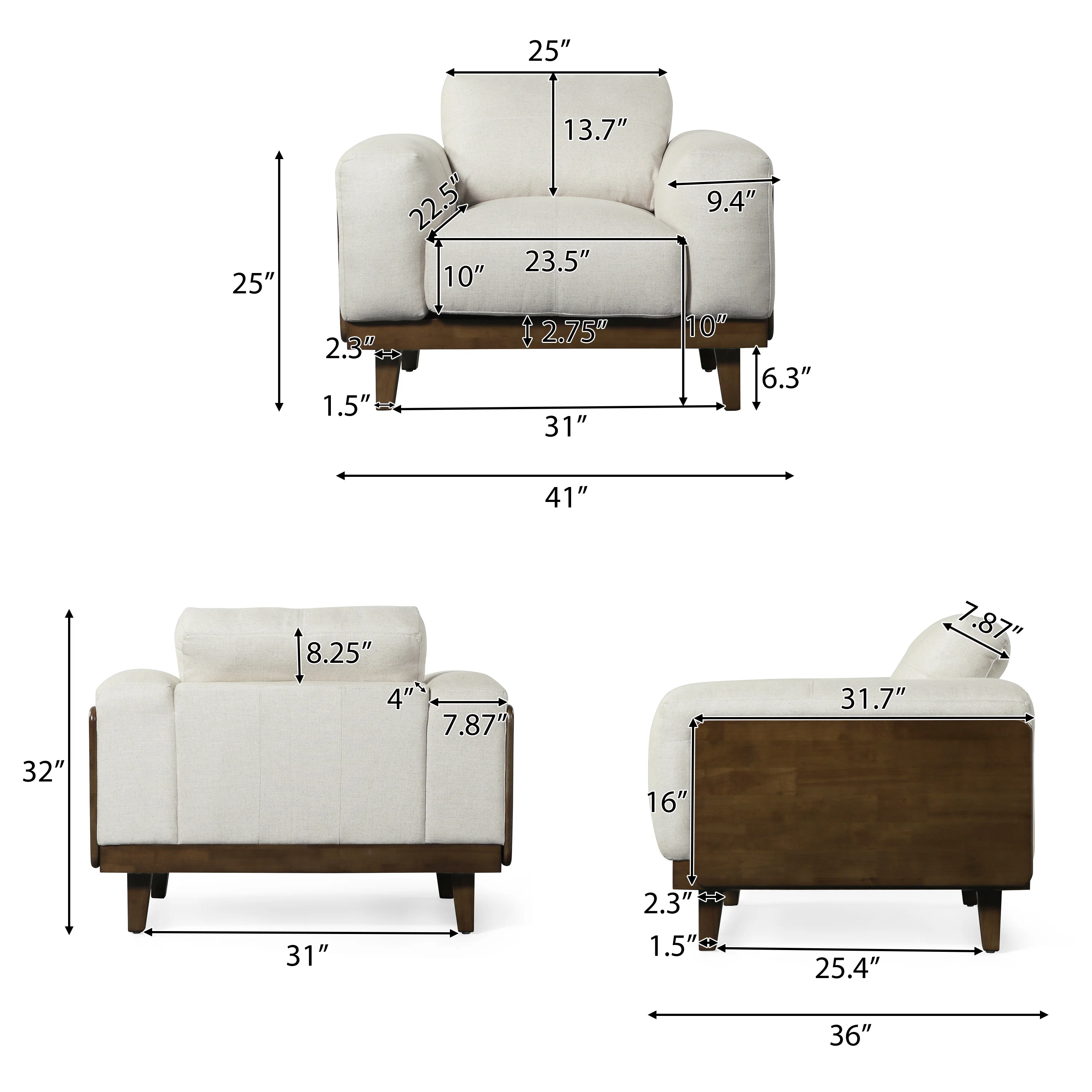 Connor Contemporary Upholstered Oversized Club Chair - furnishings