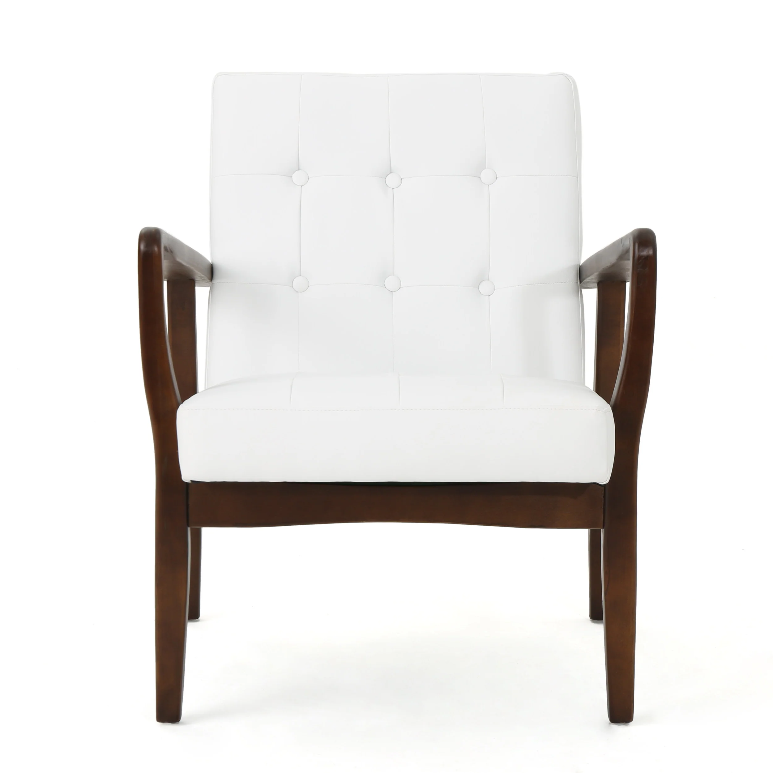 Callisto Mid Century Modern Leather Club Chair - furnishings