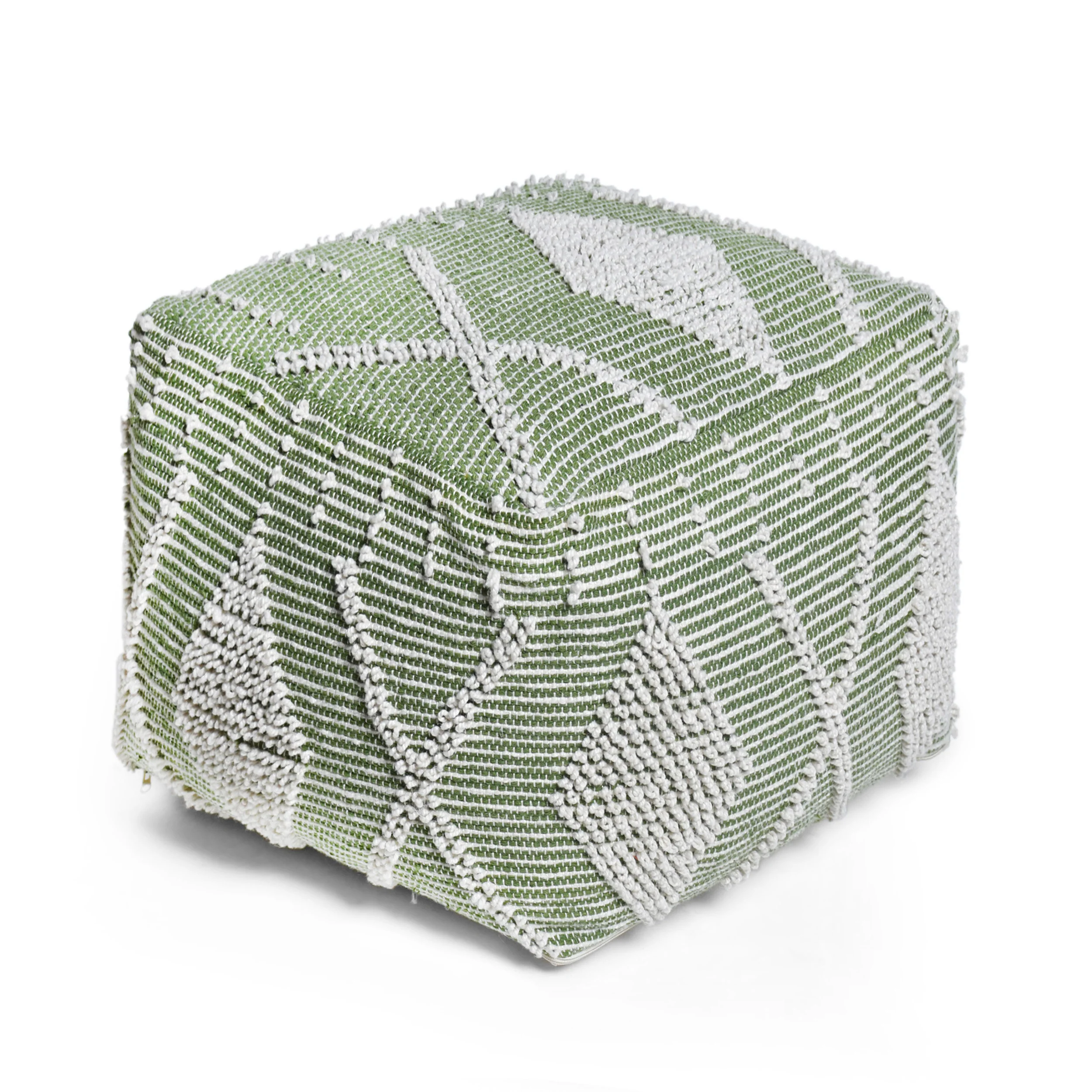 Dereka Contemporary Handcrafted Faux Yarn Pouf - furnishings