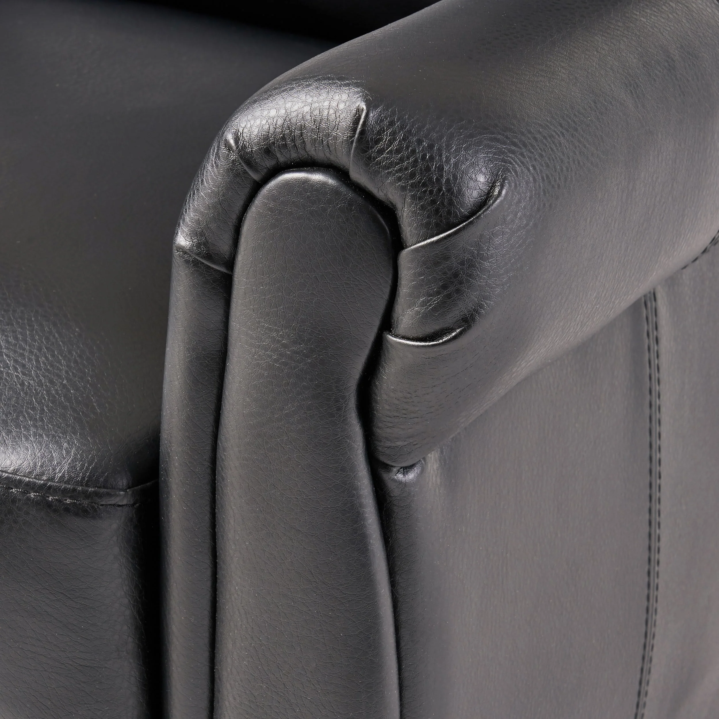 Lloyd Black Leather Recliner Club Chair - furnishings