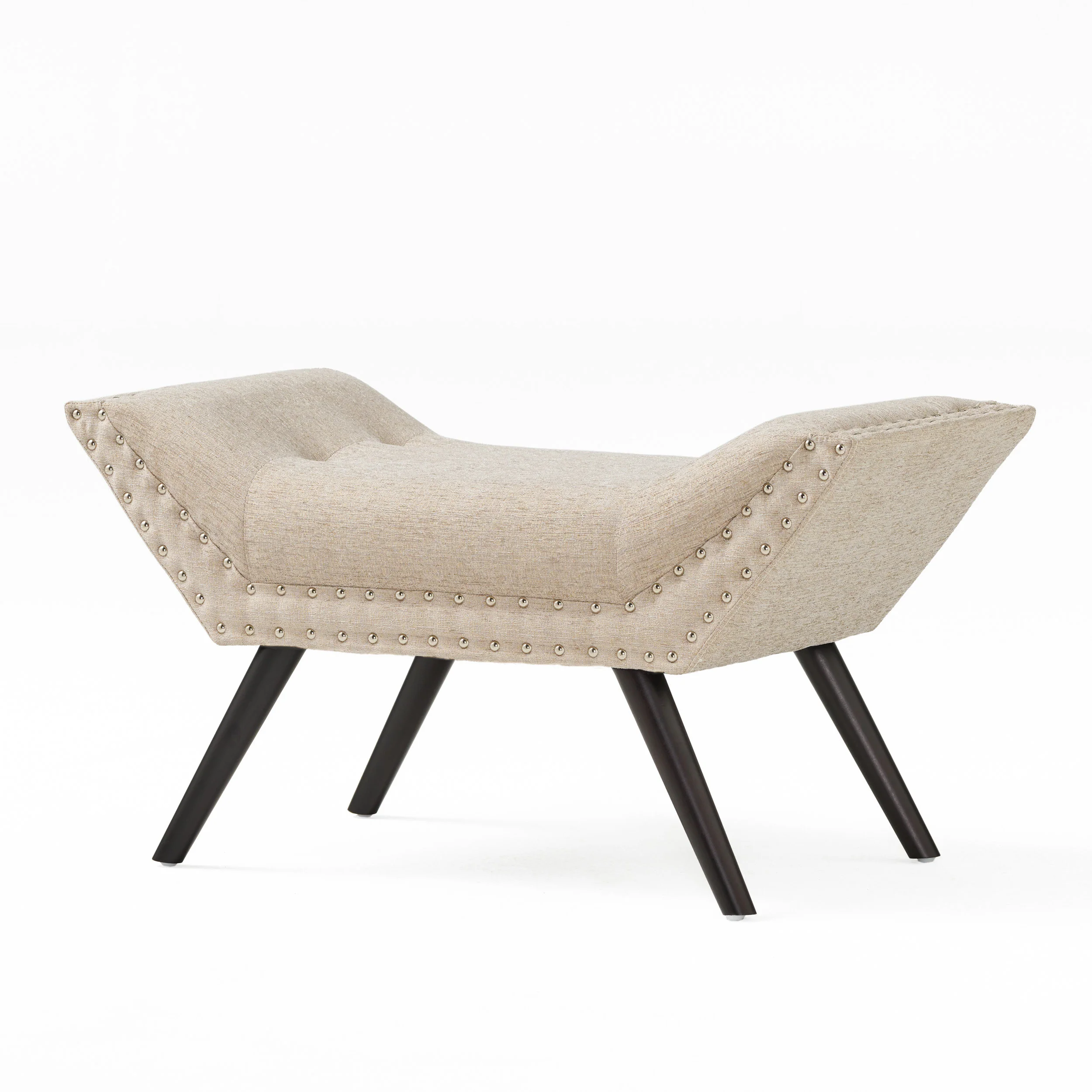 Daniel Tufted Fabric Ottoman Footstool - furnishings