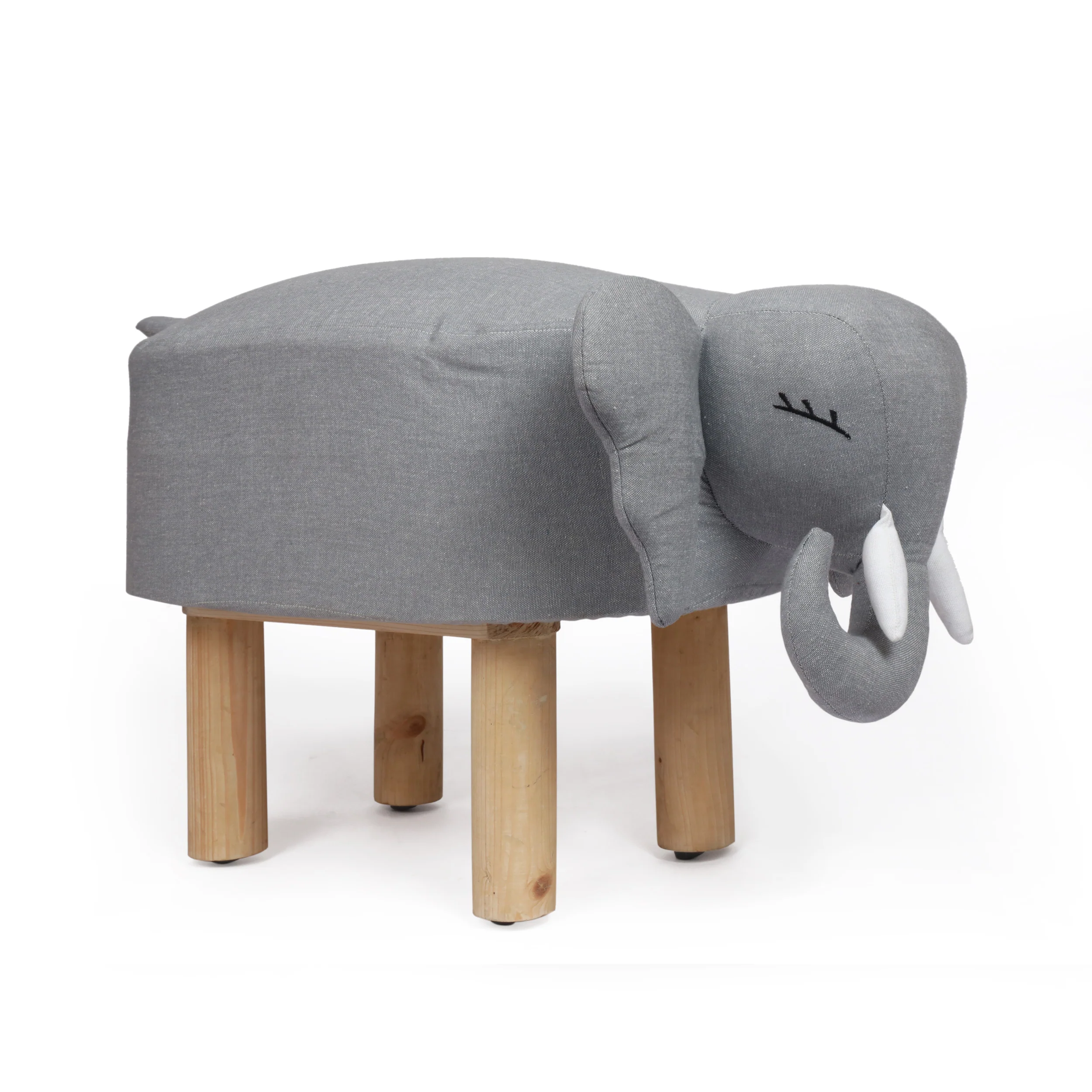 Yossef Contemporary Fabric Upholstered Elephant Ottoman - furnishings