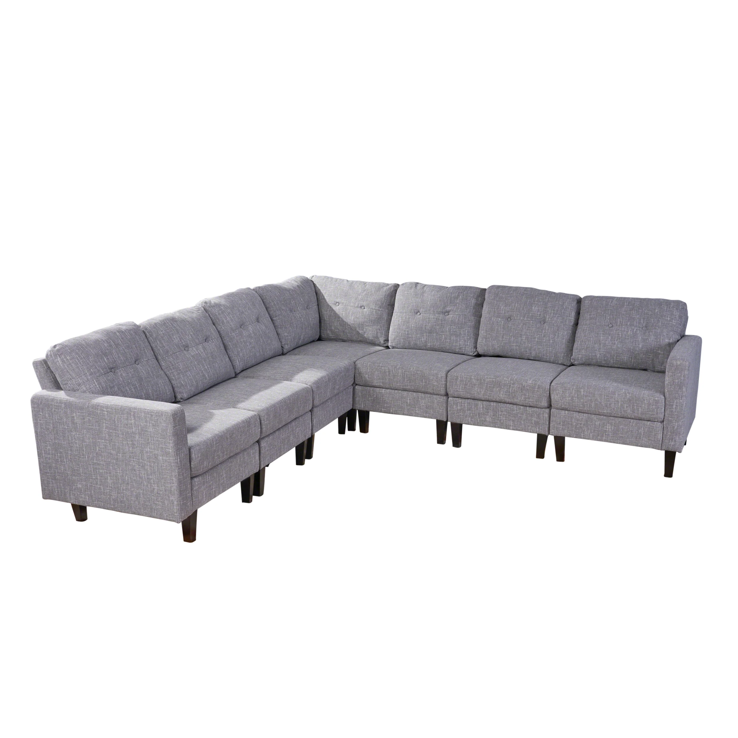Marsh Mid Century Modern Extended Sectional Sofa Set - furnishings