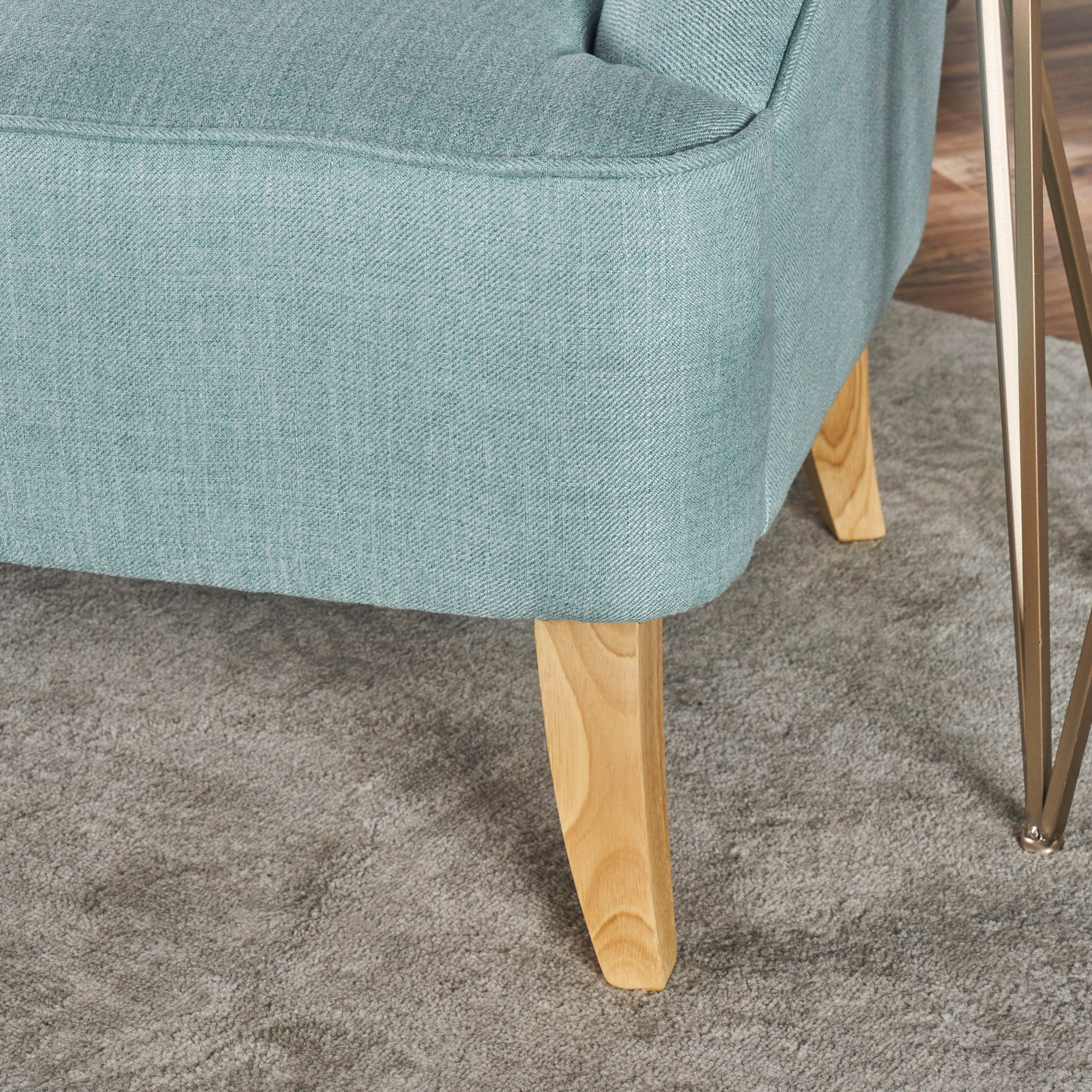 Jasper Mid-Century Modern Fabric Upholstered Shell Loveseat w/ Channel Stitching - furnishings
