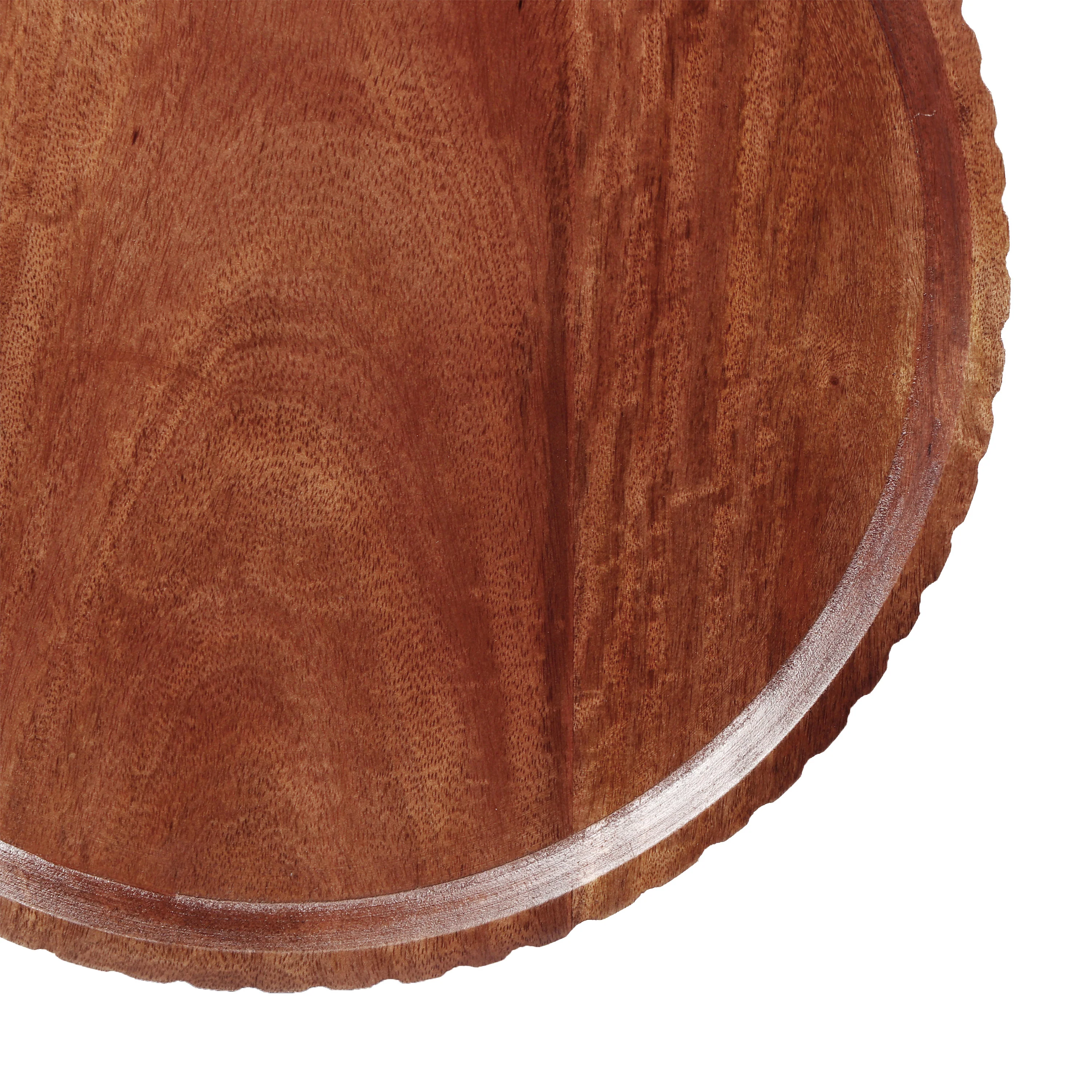 Zephy Round Pedestal Side End Table, Mango Wood - furnishings