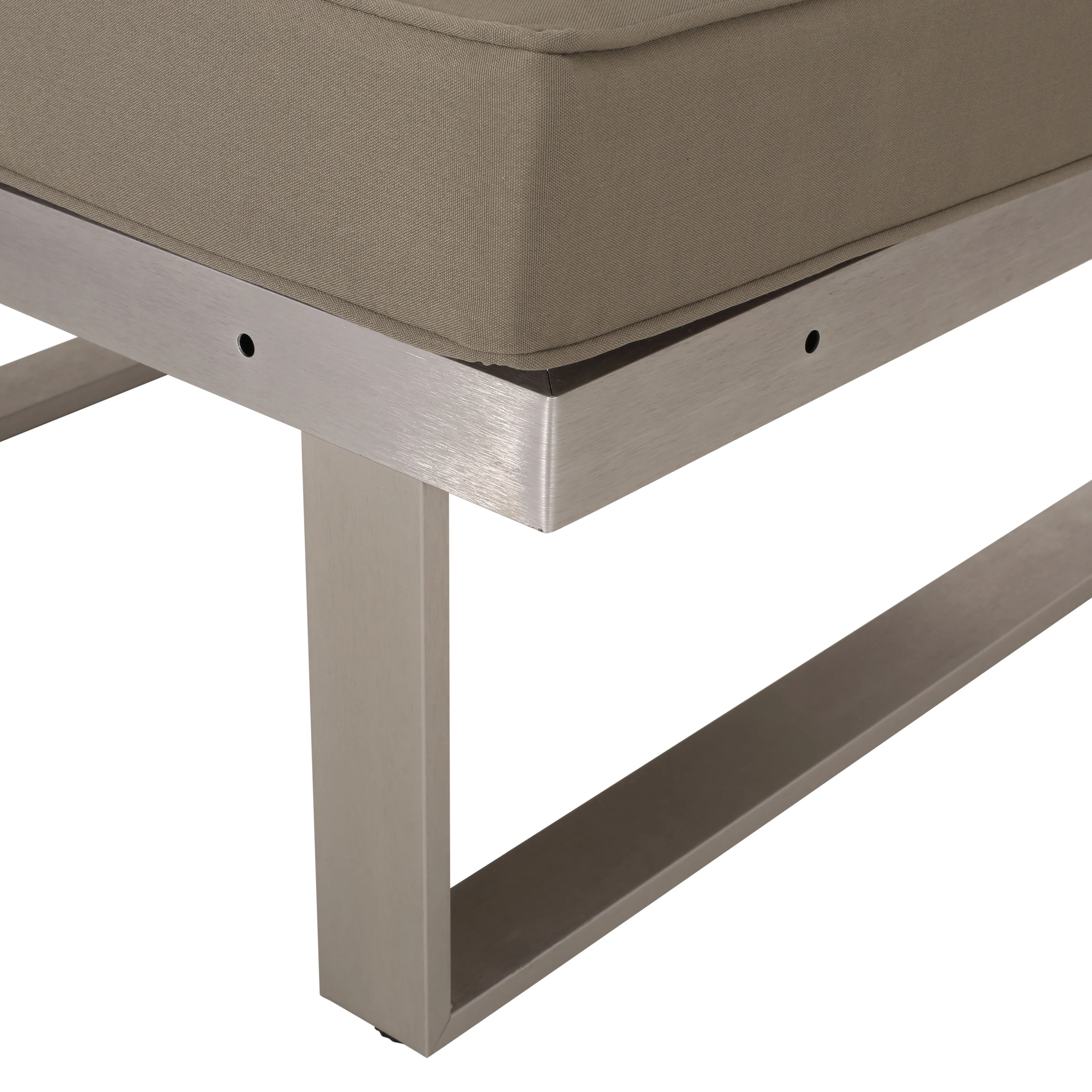 Johana Outdoor Aluminum V-Shaped 5 Seater Sofa Set with Cushions - furnishings