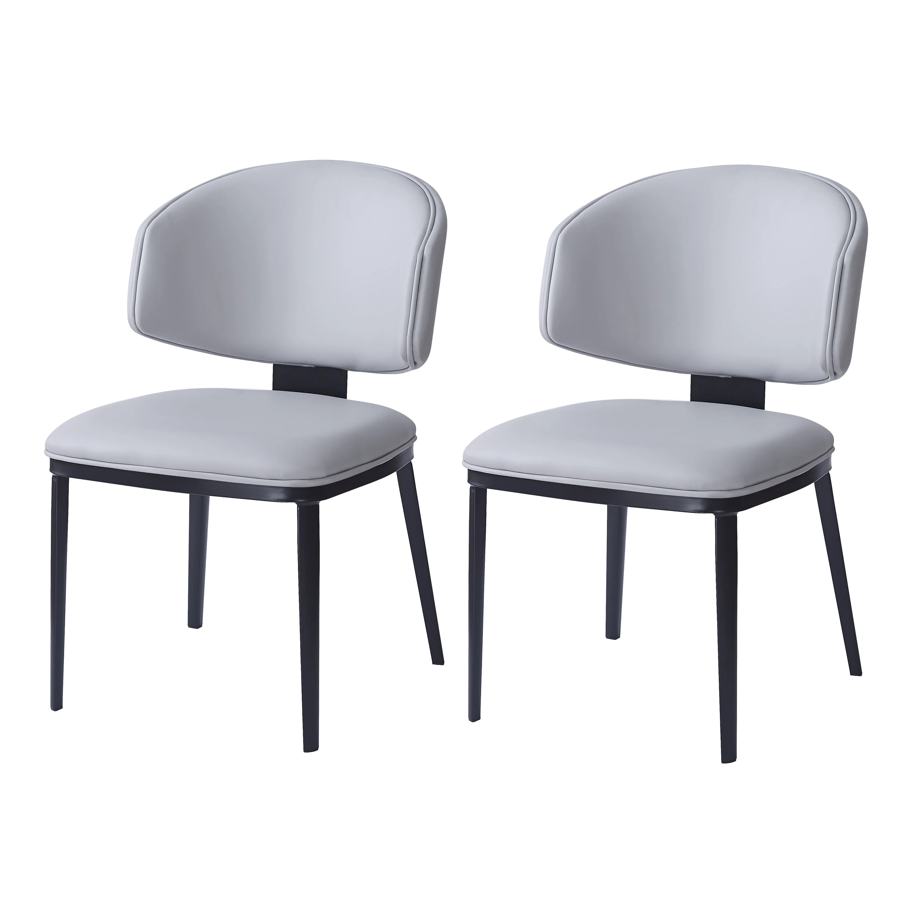 Lunare Modern PU Leather Upholstered Dining Chairs, Set of 2 - furnishings