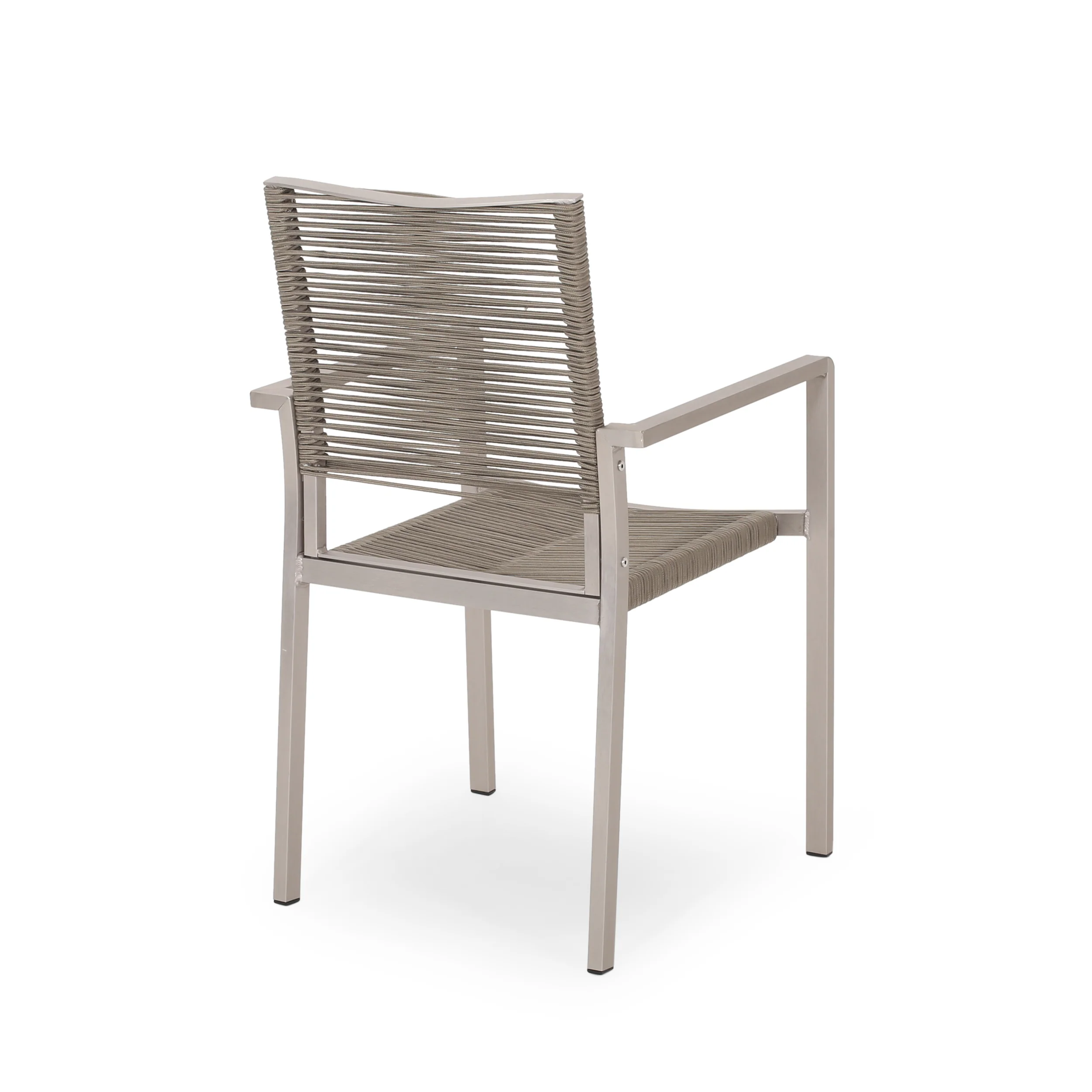 Danitza Outdoor Modern 4 Seater Aluminum Dining Set with Tempered Glass Table Top - furnishings