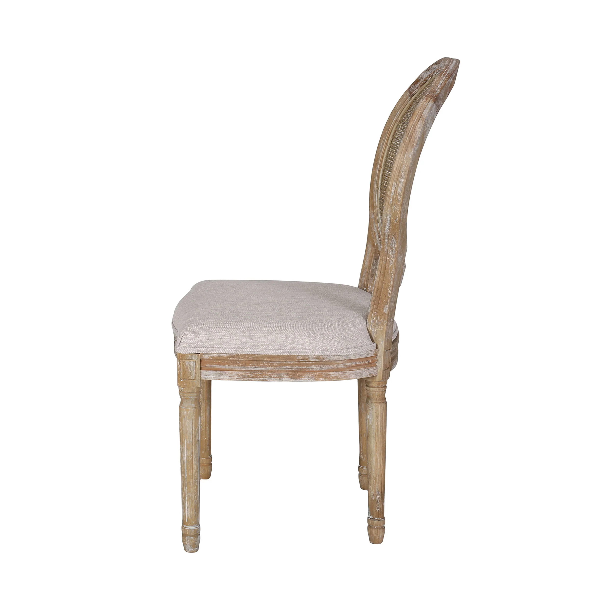 Karlene Farmhouse Fabric Upholstered Wood and Rattan 7 Piece Dining Set, Natural, Rustic Metal, and Beige - furnishings