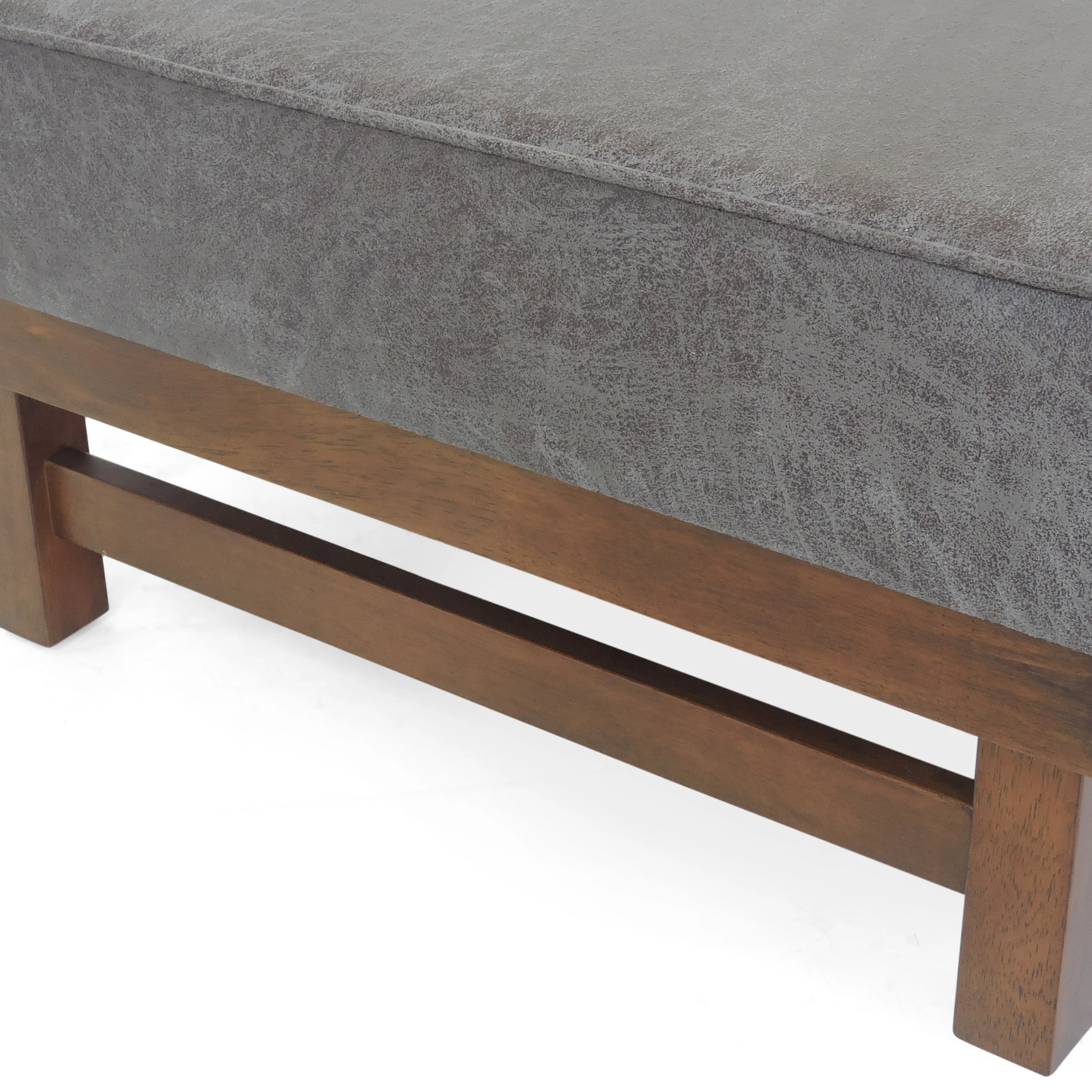 Temzyl Modern Microfiber Cocktail Ottoman with Wood Frame - furnishings