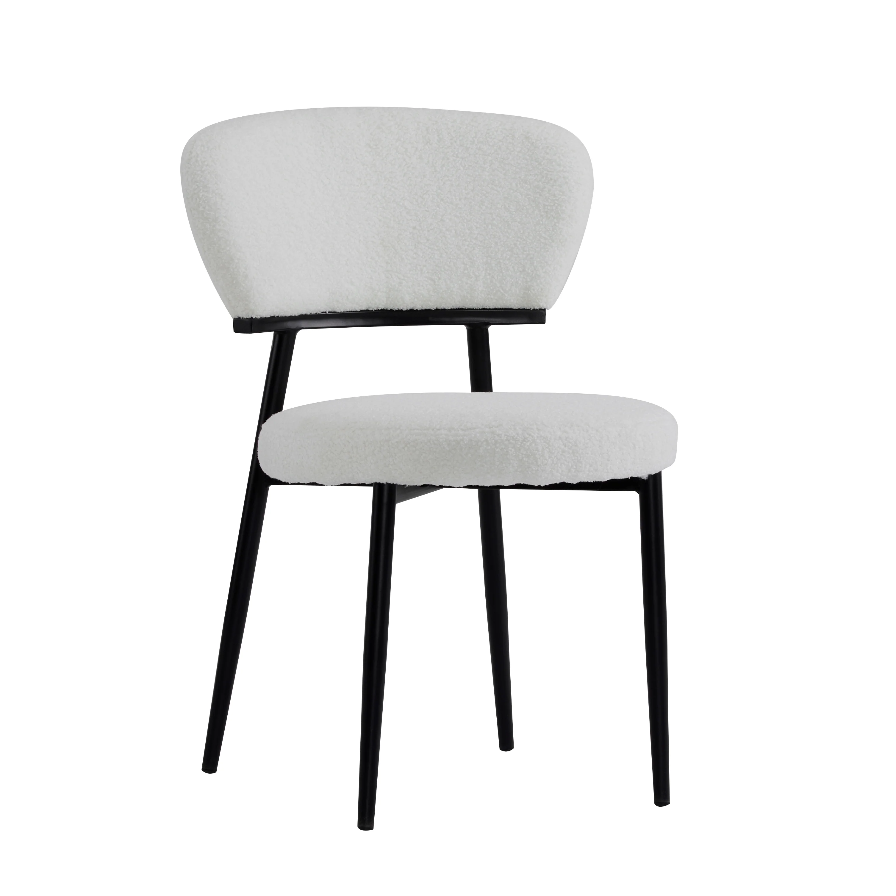 Leandera Modern Upholstered Dining Chairs, Metal Frame, Set of 2 - furnishings