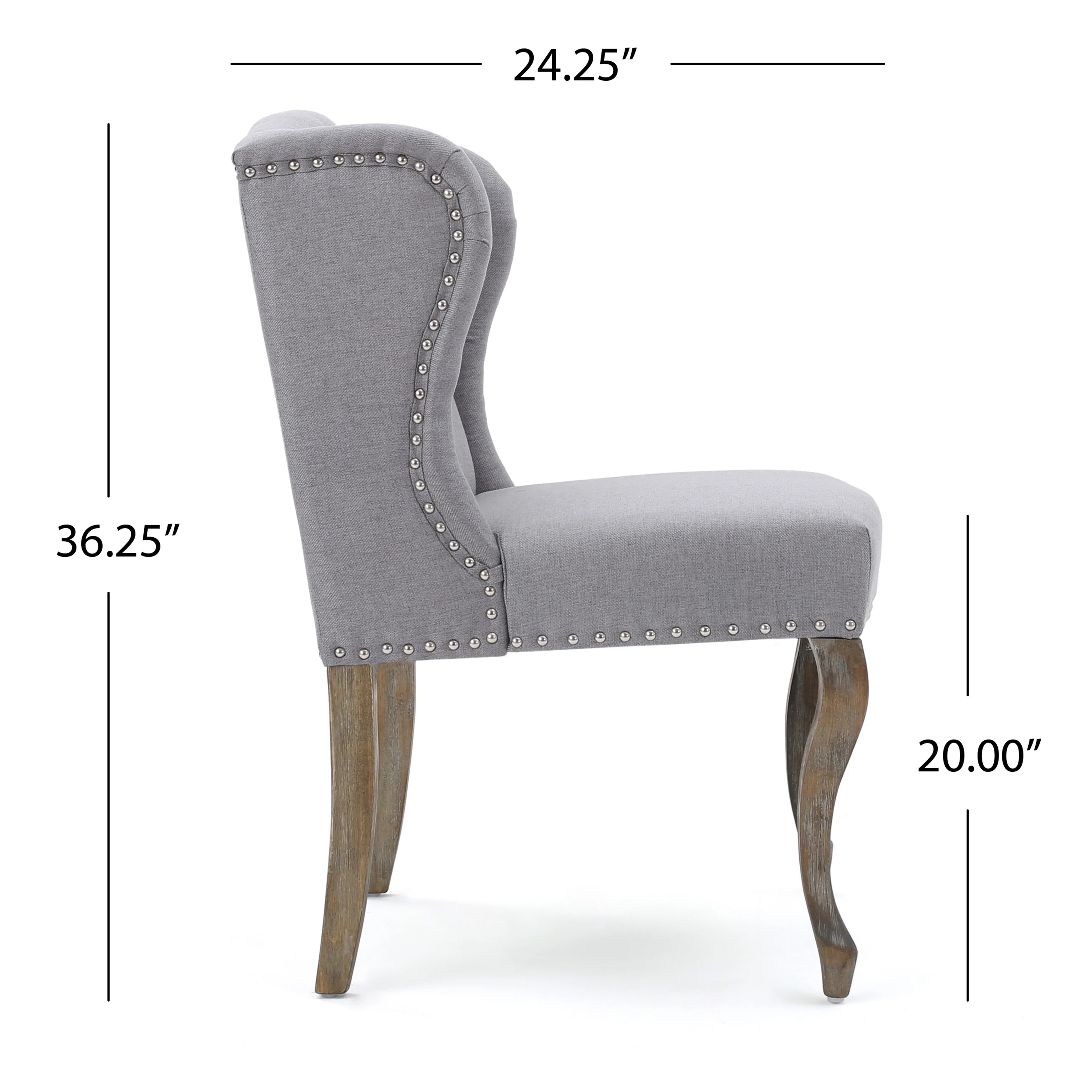 Asheville Modern Fabric Wingback Chair (Set of 2) - furnishings