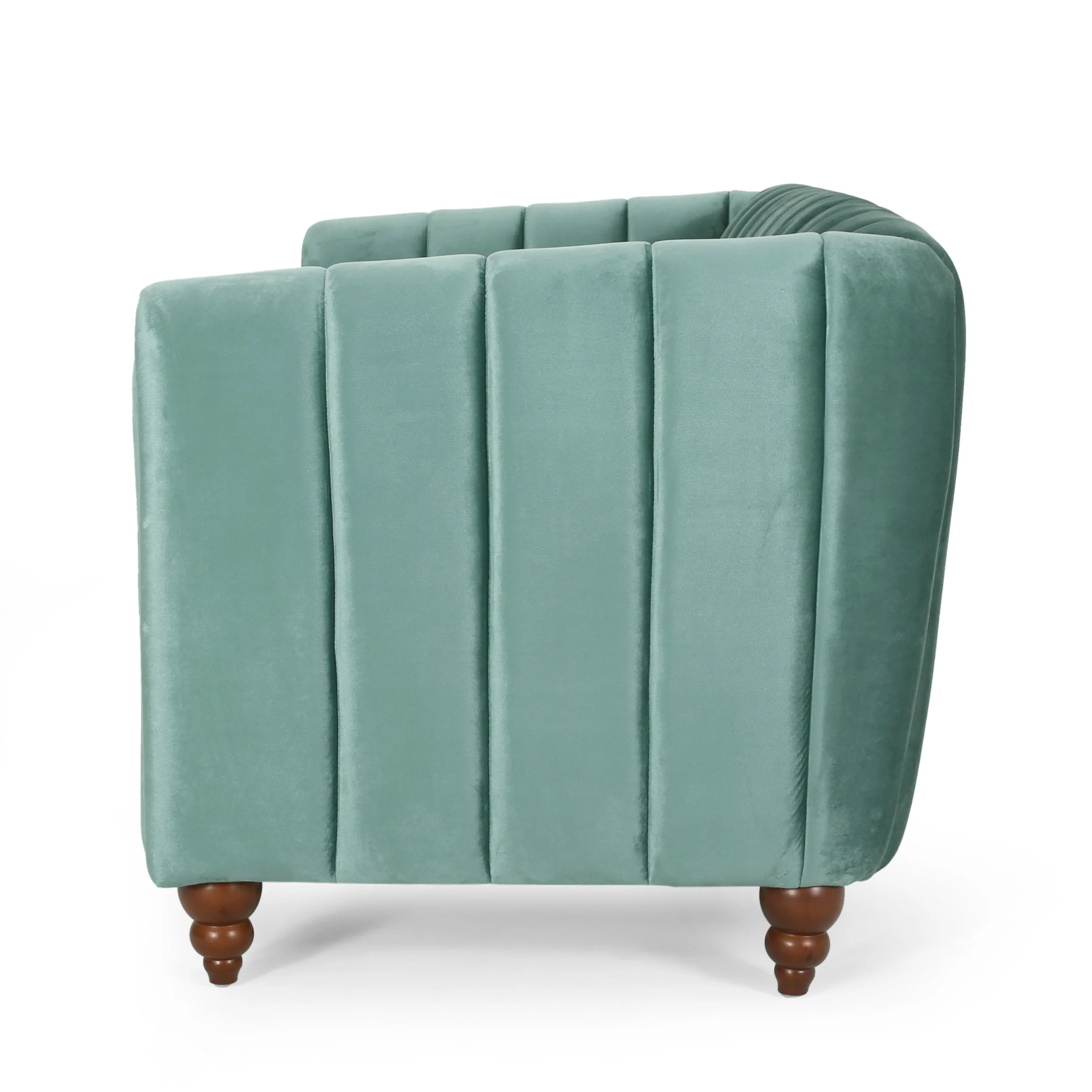 Worden Modern Glam Velvet Channel Stitch 3 Seater Sofa - furnishings