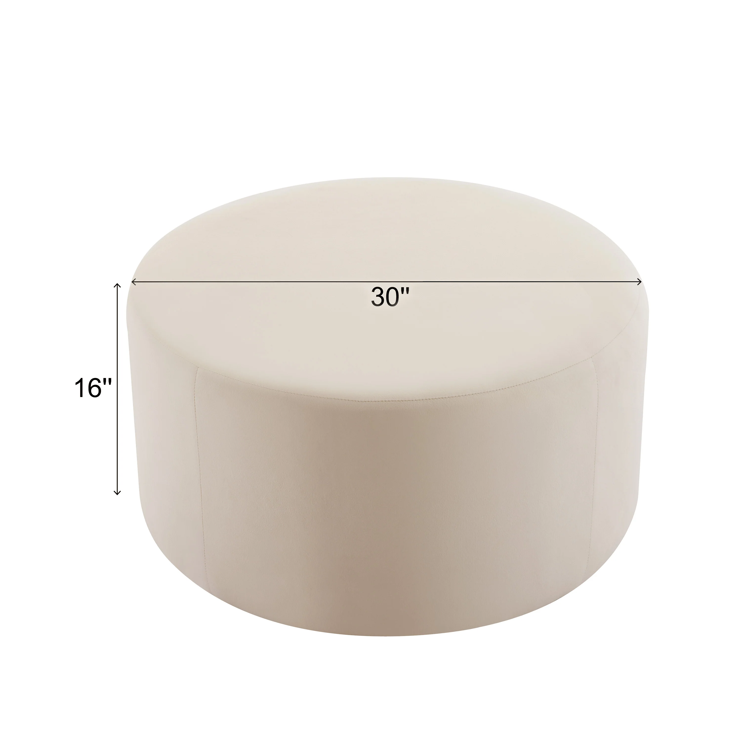 Inia Velvet Round Ottoman - furnishings