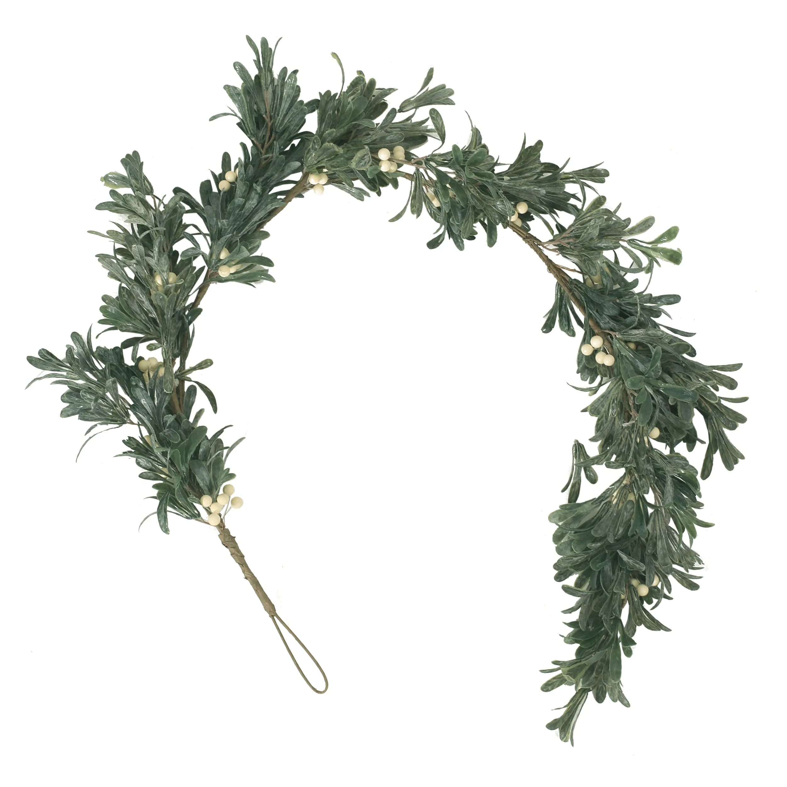 Mina 4.5-foot Snowberry Artificial Garland, Green and White - furnishings