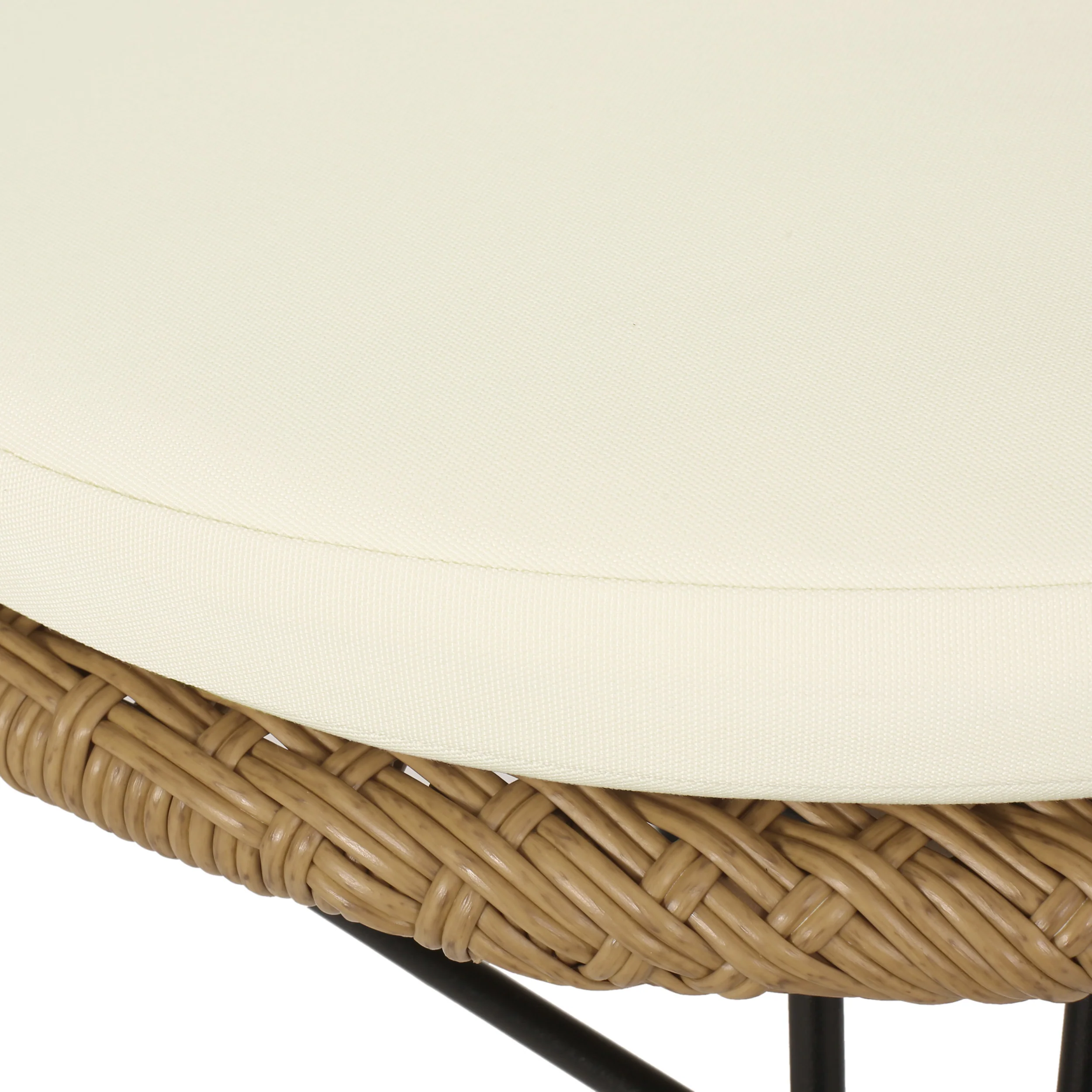 Currant Outdoor Wicker and Aluminum 7 Piece Dining Set with Cushion, Light Brown, Black, and Beige - furnishings