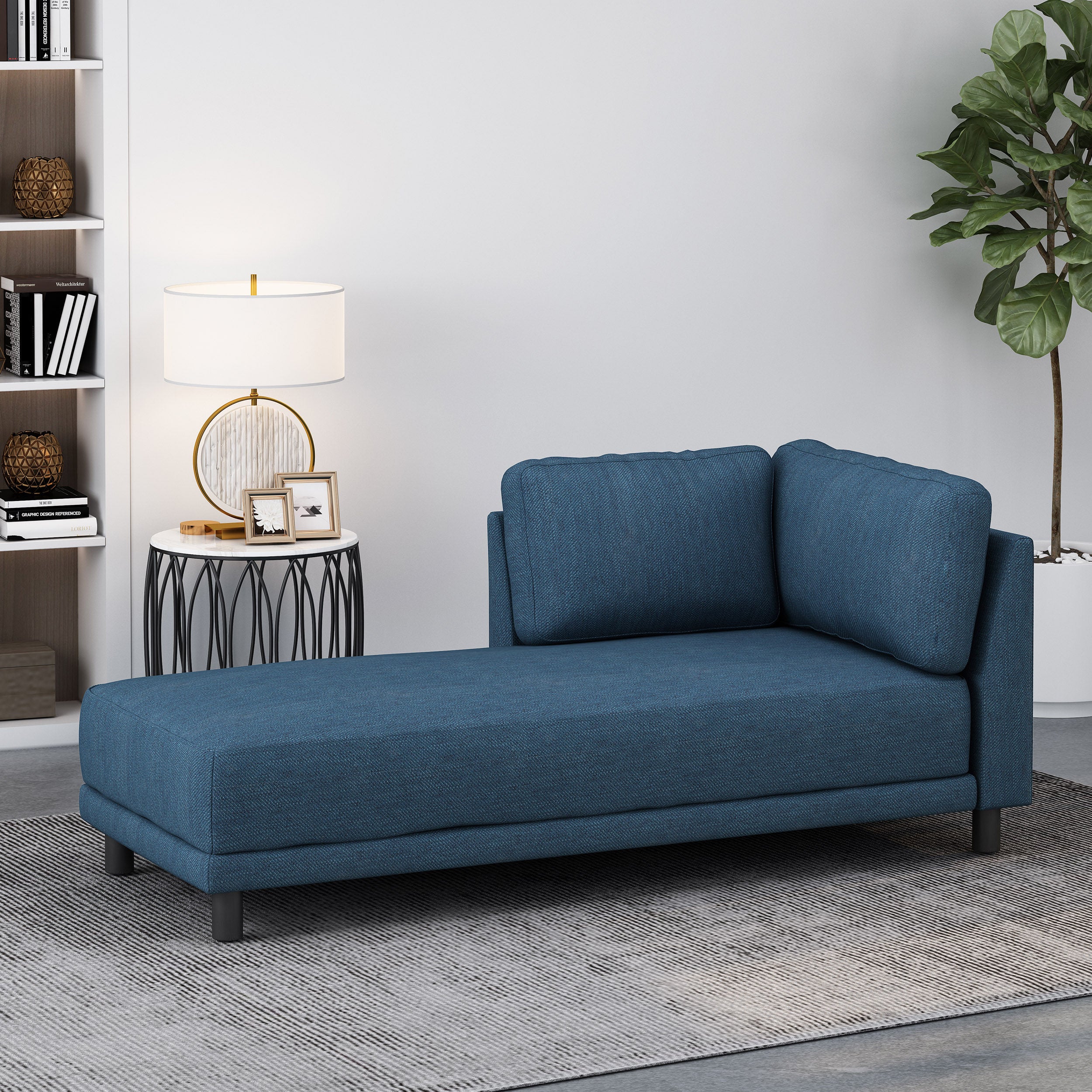 Wellston Contemporary Fabric Upholstered Chaise Lounge - furnishings