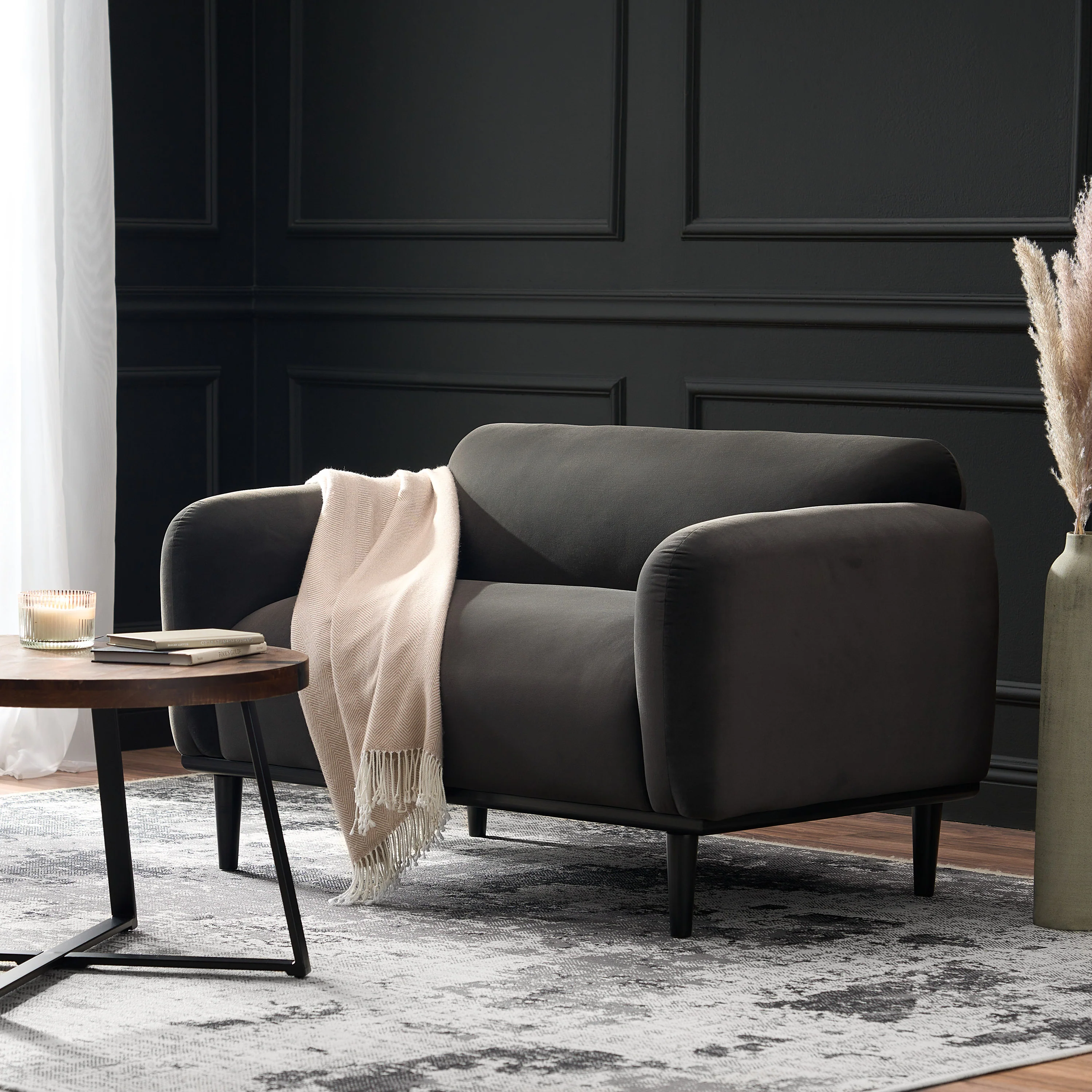 Sandee Contemporary Upholstered Loveseat - furnishings