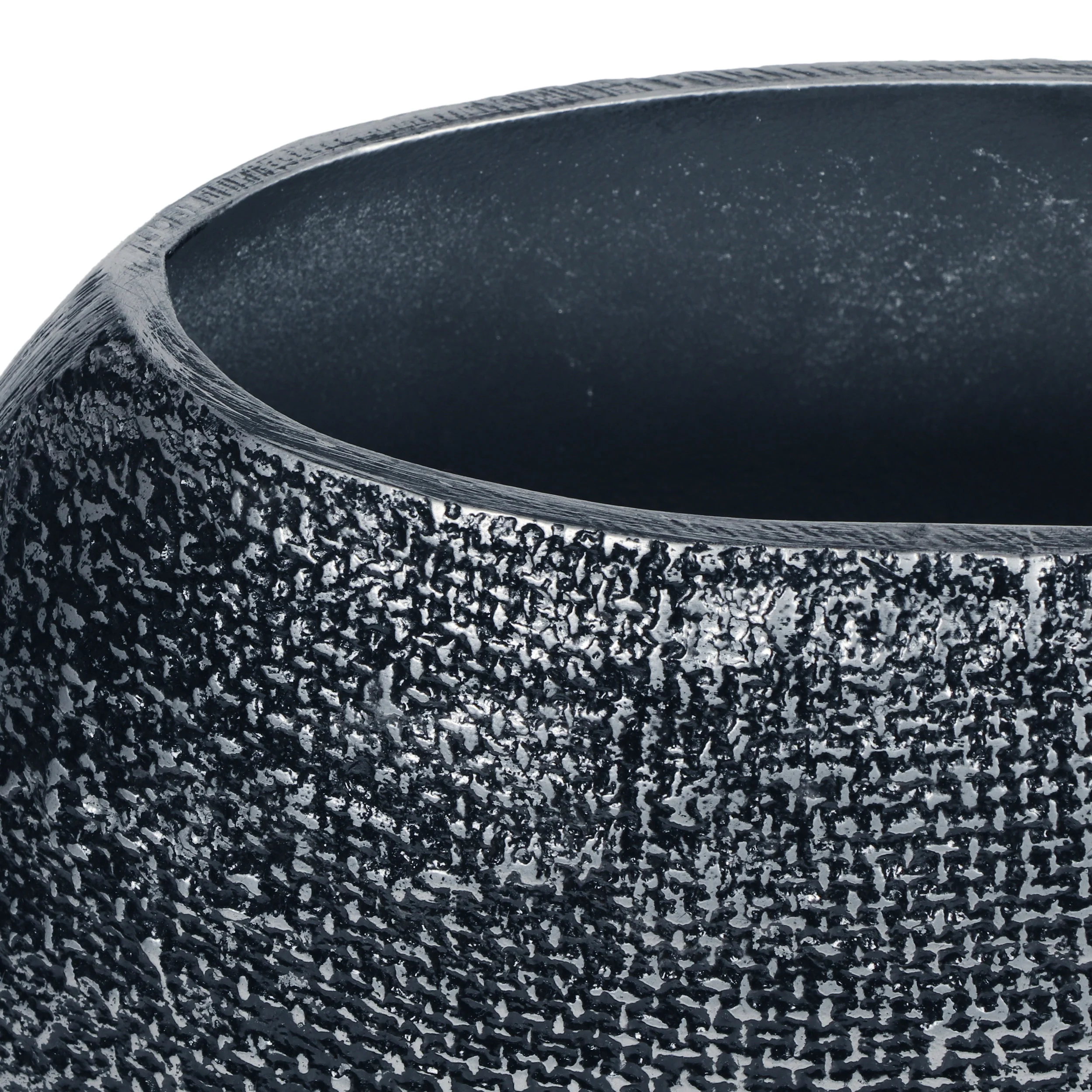 Caryl Modern Handmade Aluminum Flat Vase, Charcoal - furnishings