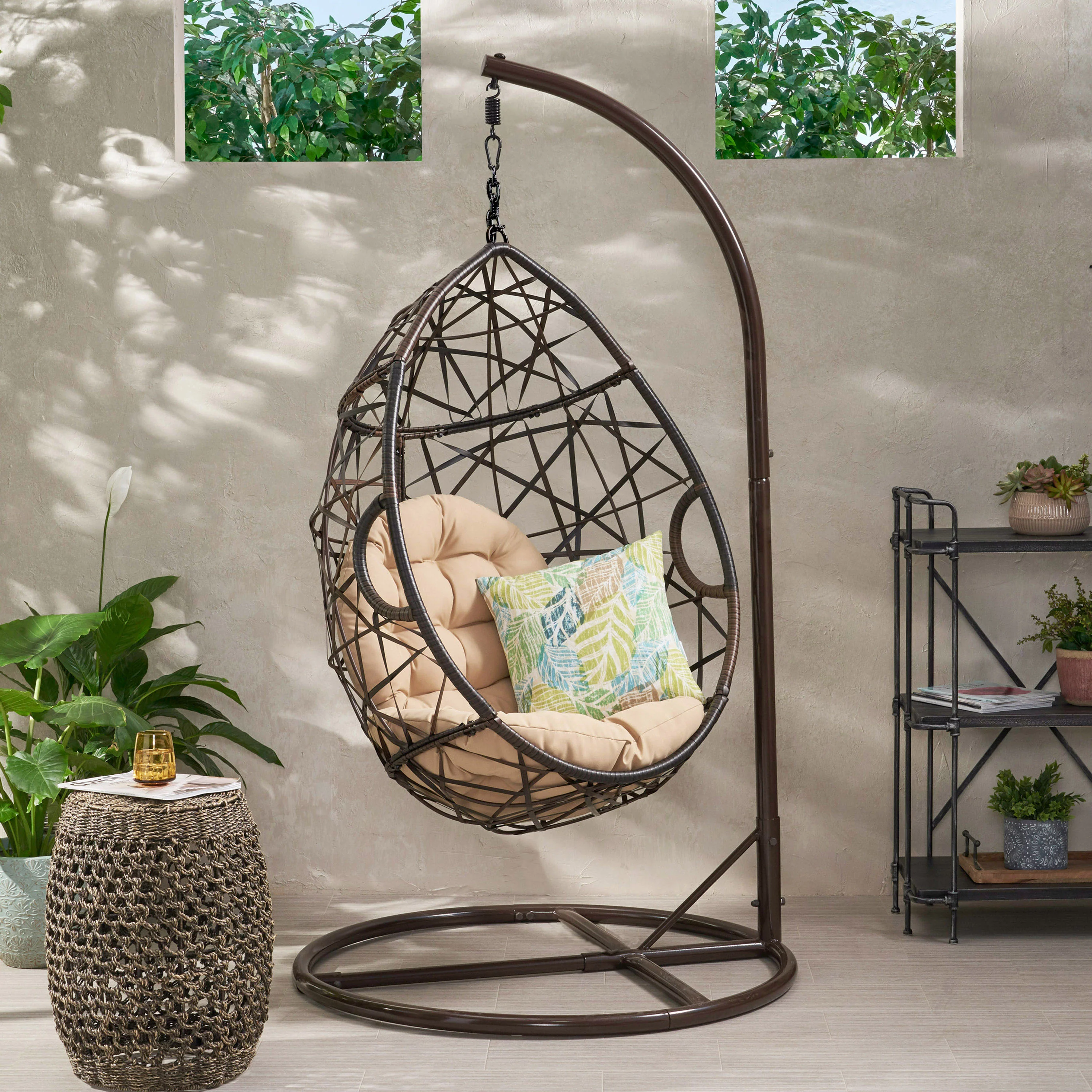 Berkley Outdoor Wicker Hanging Teardrop / Egg Chair - furnishings