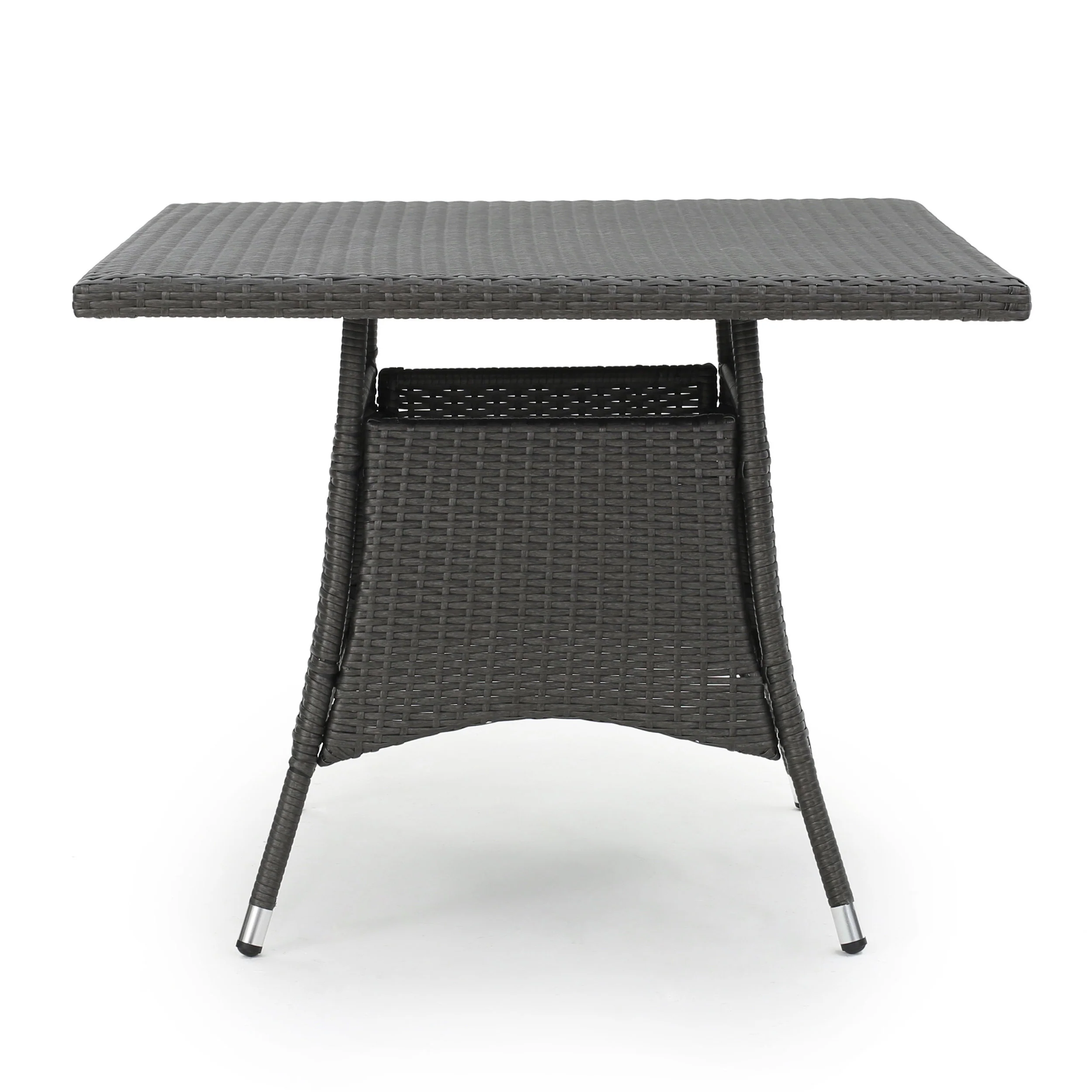 Cabela Outdoor 5 Piece Grey Wicker Dining Set with Cushions - furnishings