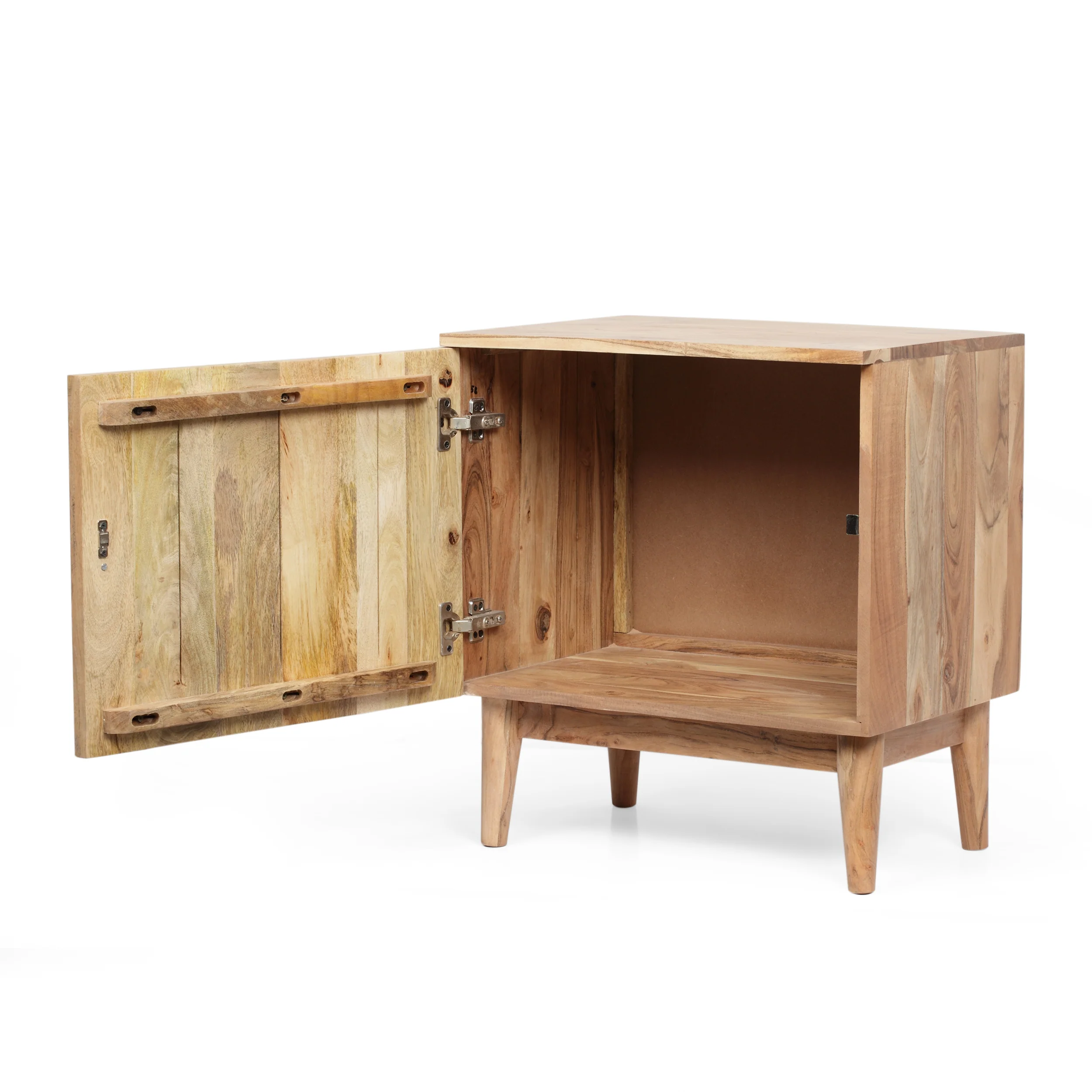 Dahlia Boho Handcrafted Acacia Wood Nightstand, Natural - furnishings