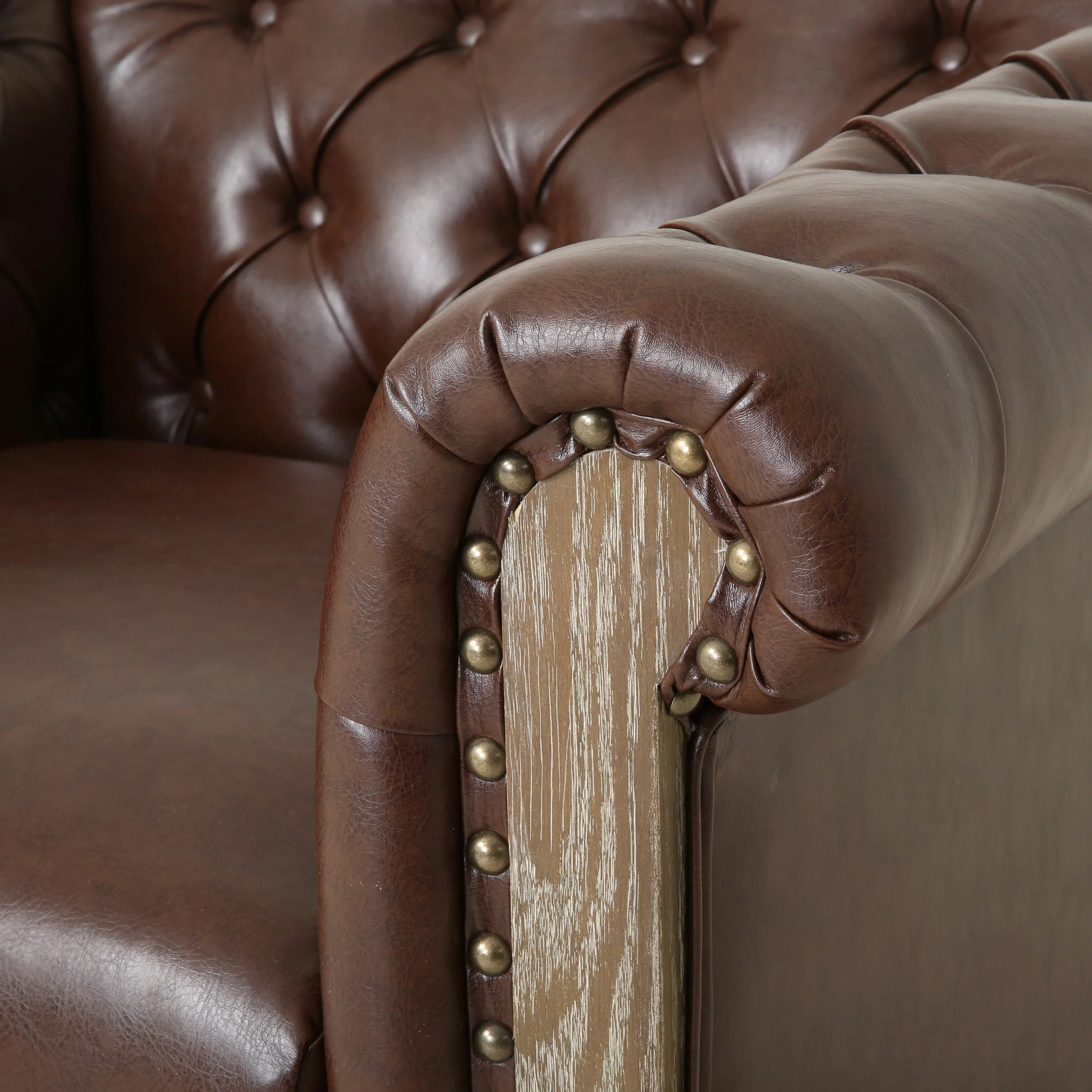 Batavia Chesterfield Tufted Club Chair with Nailhead Trim - furnishings