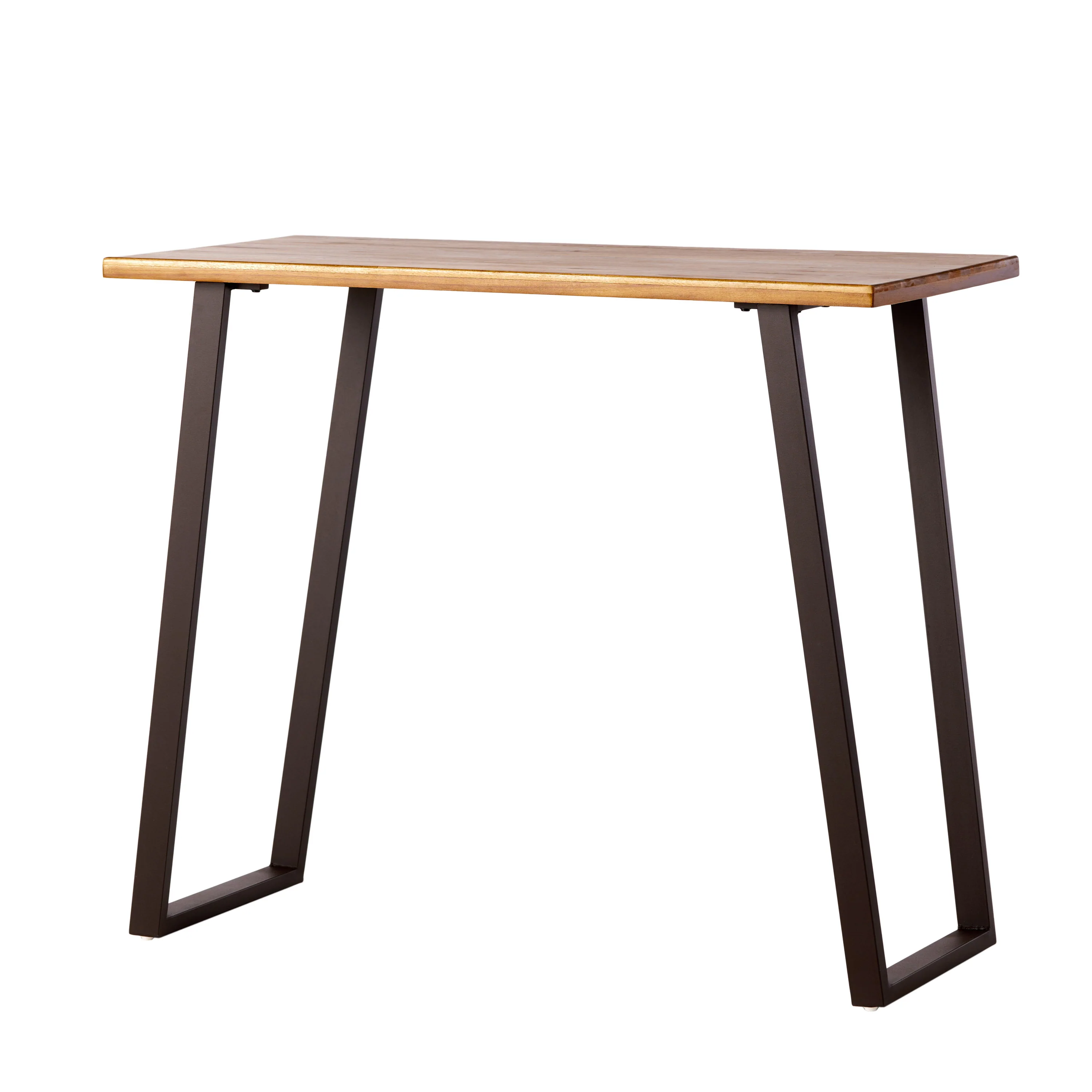 Pablo Acacia Wood and Iron Bar Table, Natural Brown, Rustic Metal - furnishings