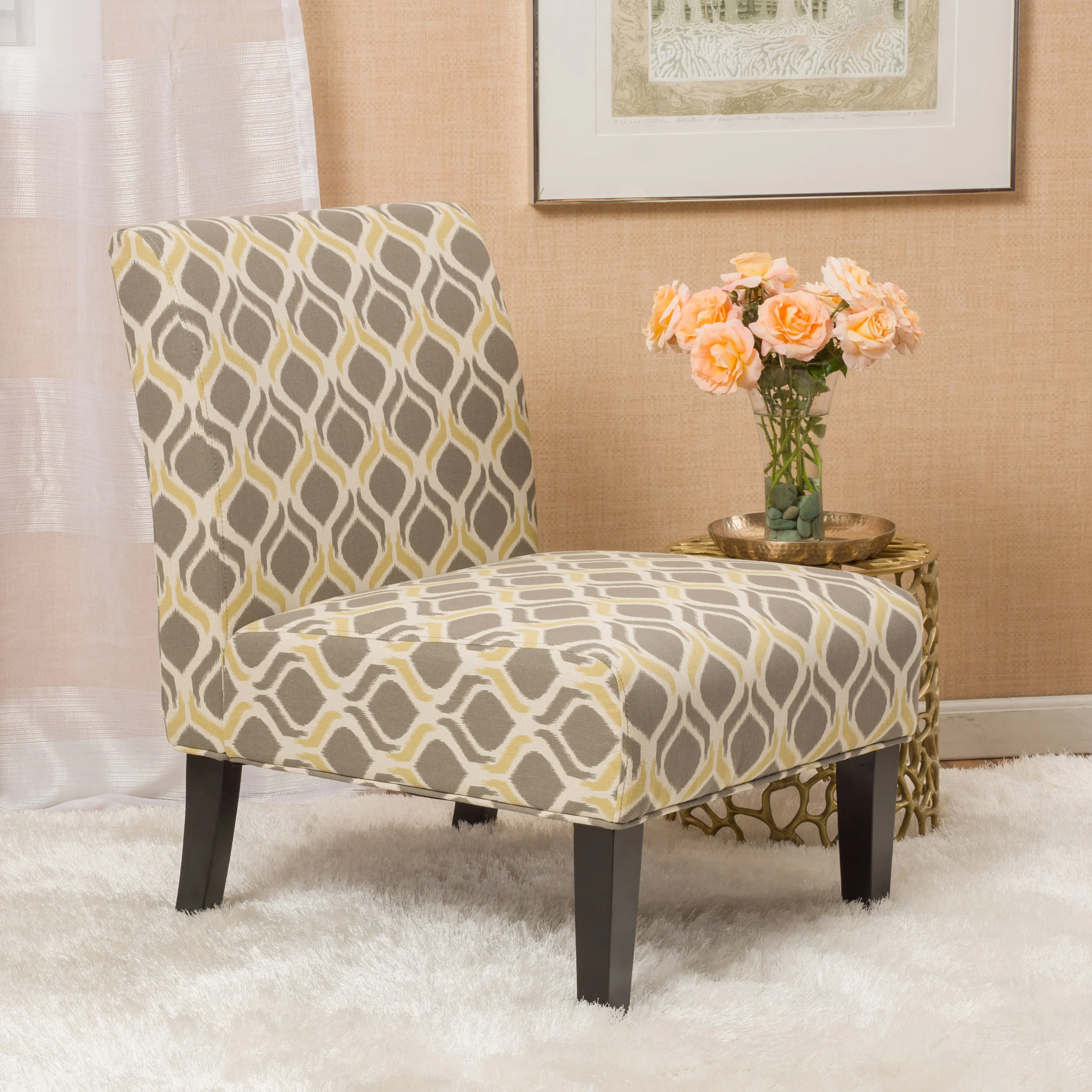 Kalee Contemporary Fabric Slipper Accent Chair - furnishings