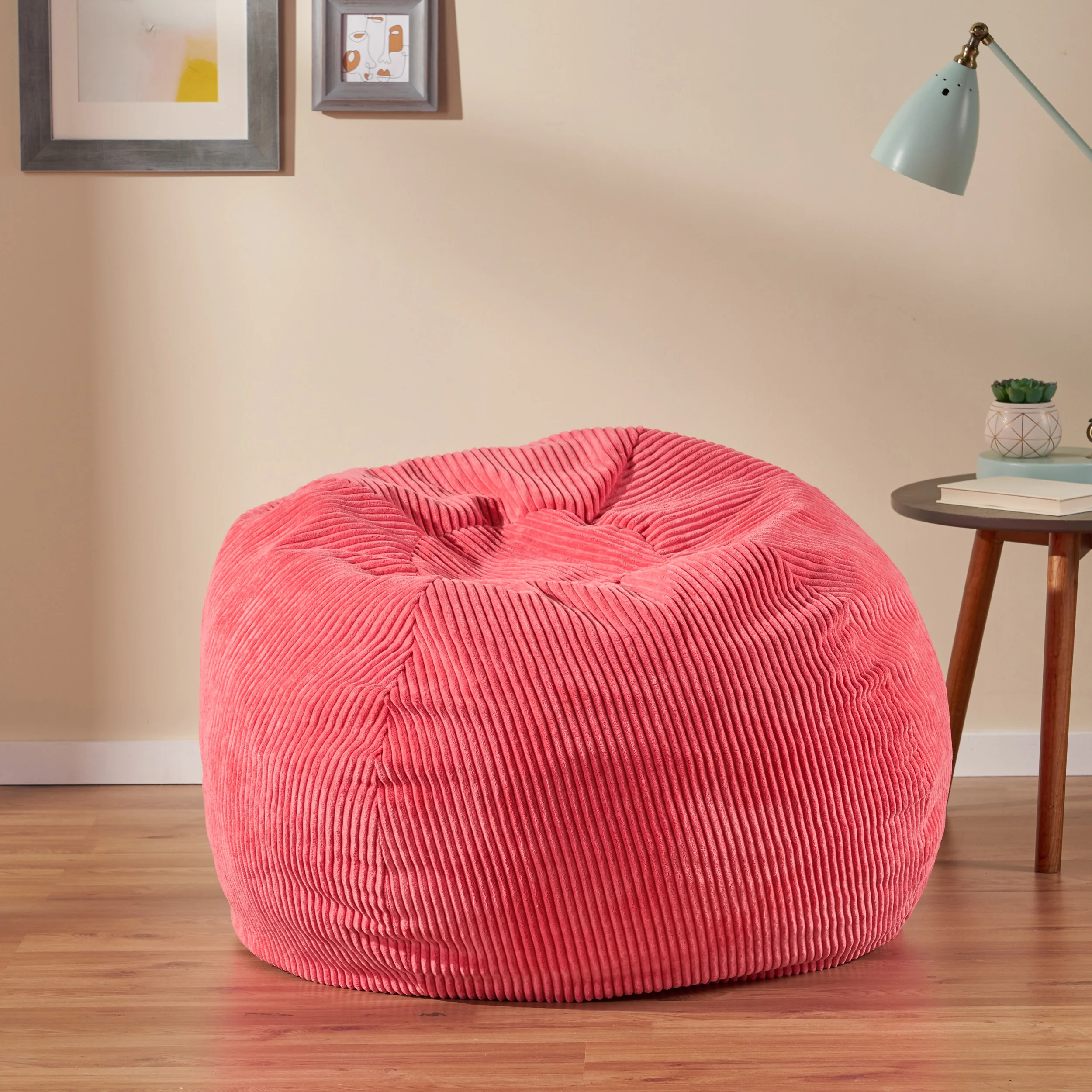 Germaine 3 Foot Modern Corduroy Beanbag - furnishings