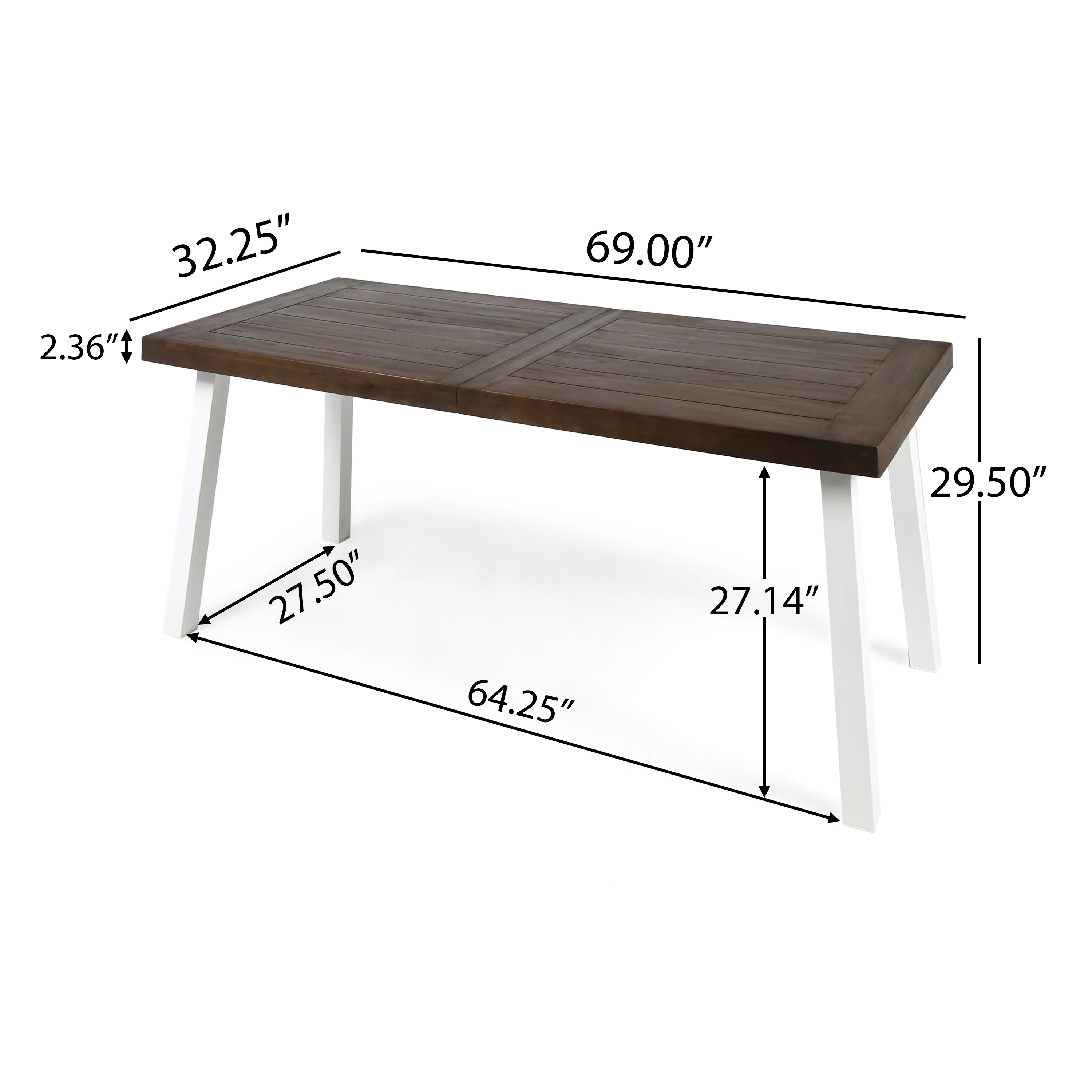 Zoey Outdoor Rustic Acacia Wood 7 Piece Dining Set - furnishings