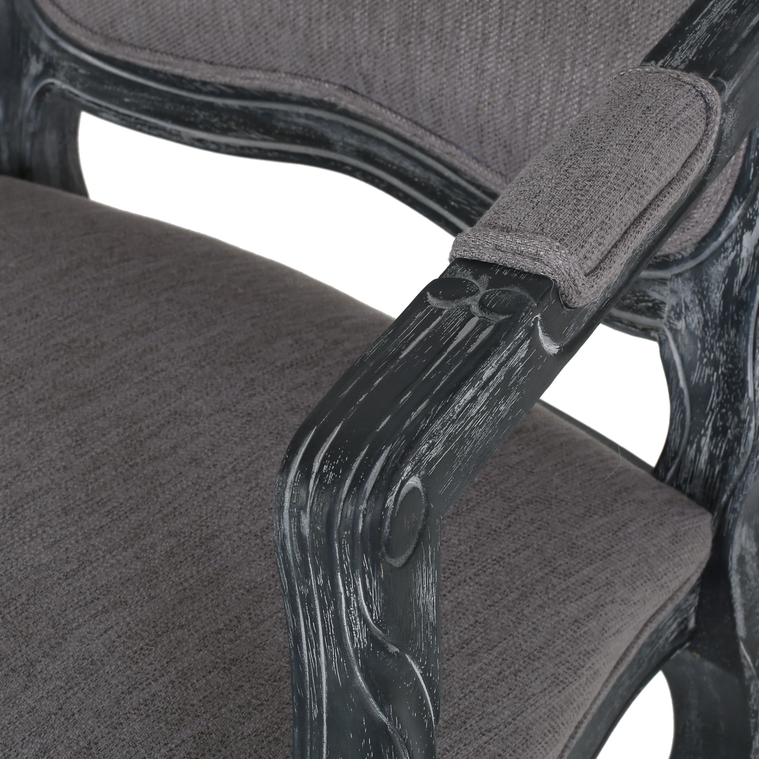 Stene French Country Wood Upholstered Dining Armchair - furnishings
