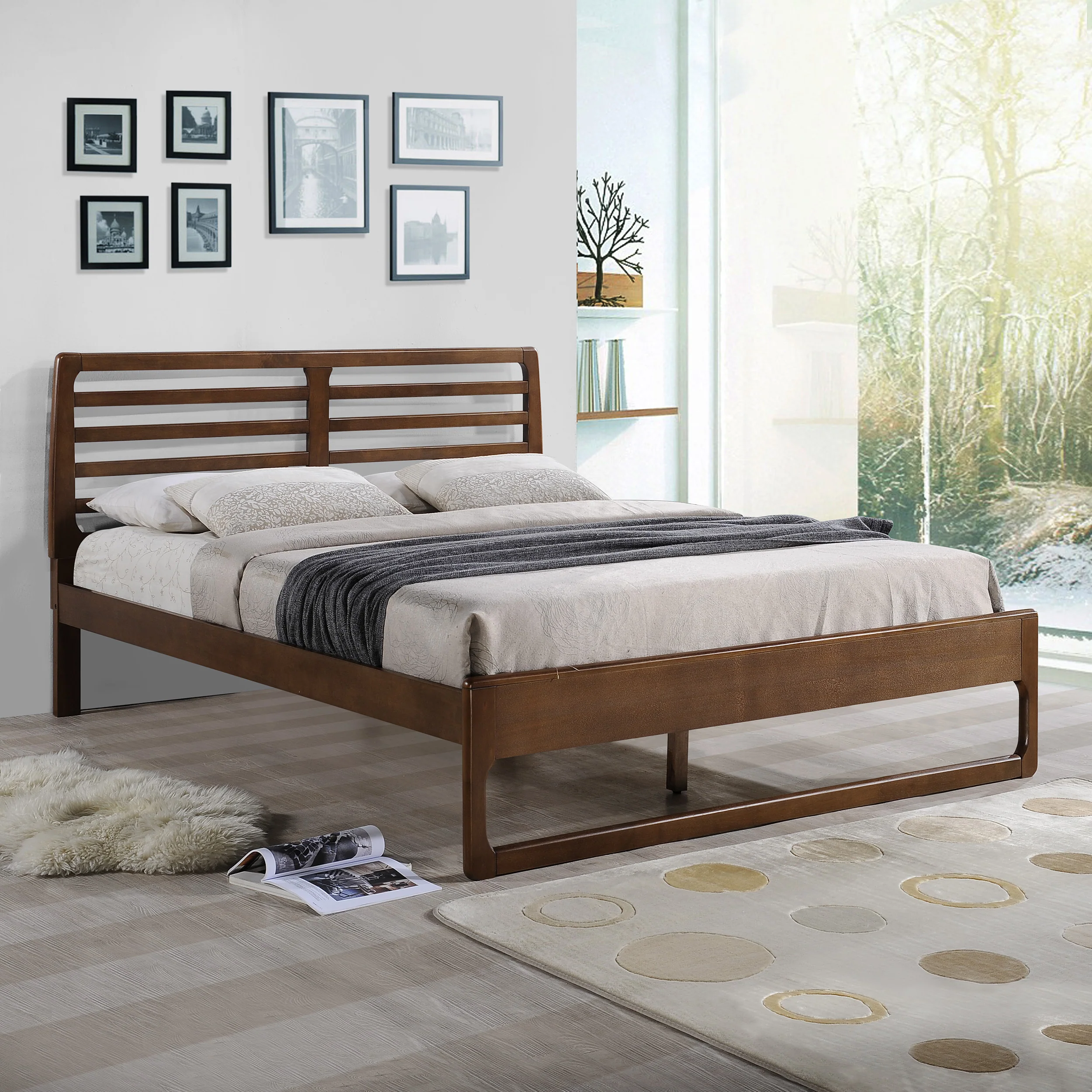 Naylan Transitional Wooden Queen Platform Bed - furnishings