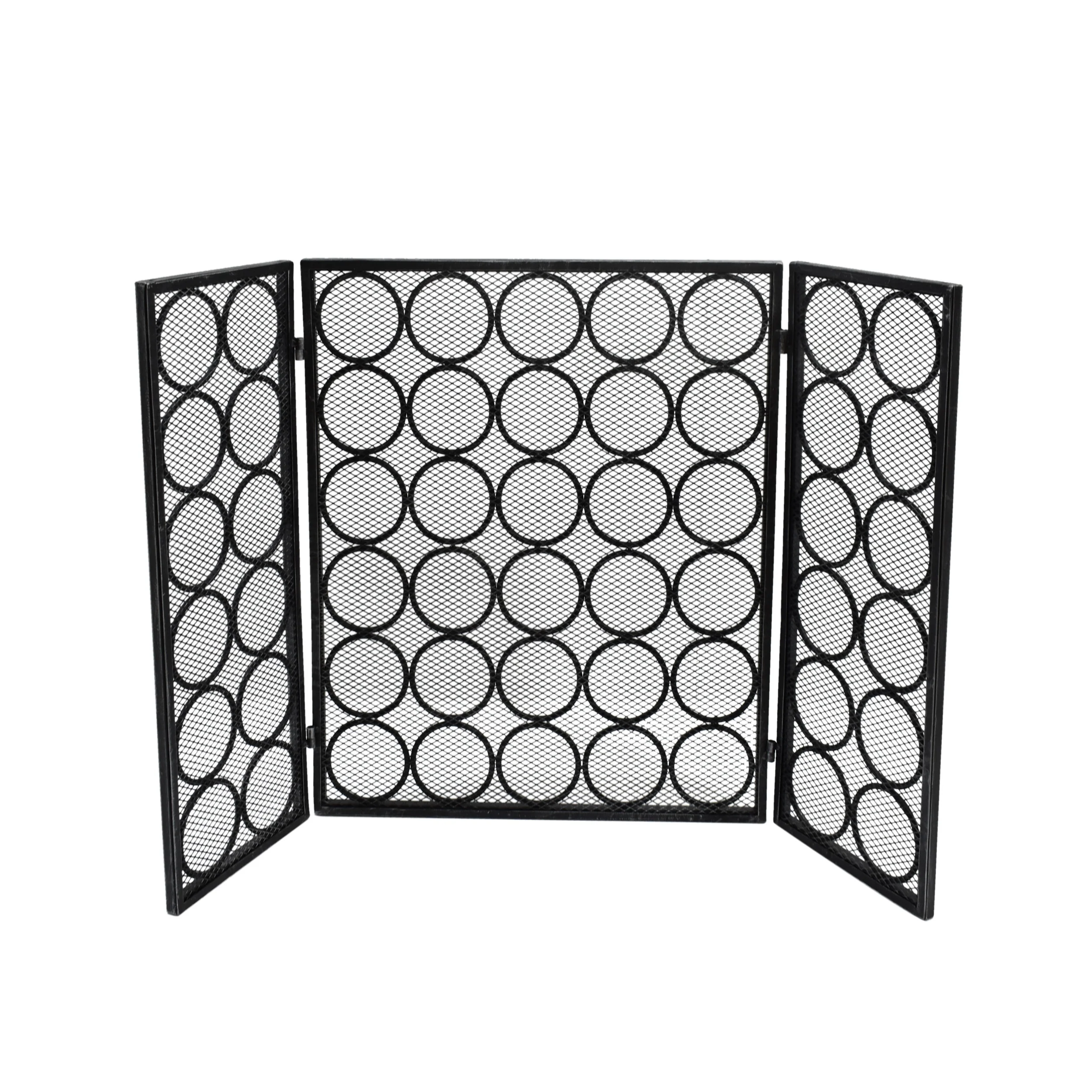 Koda Modern Three Panel Iron Firescreen - furnishings