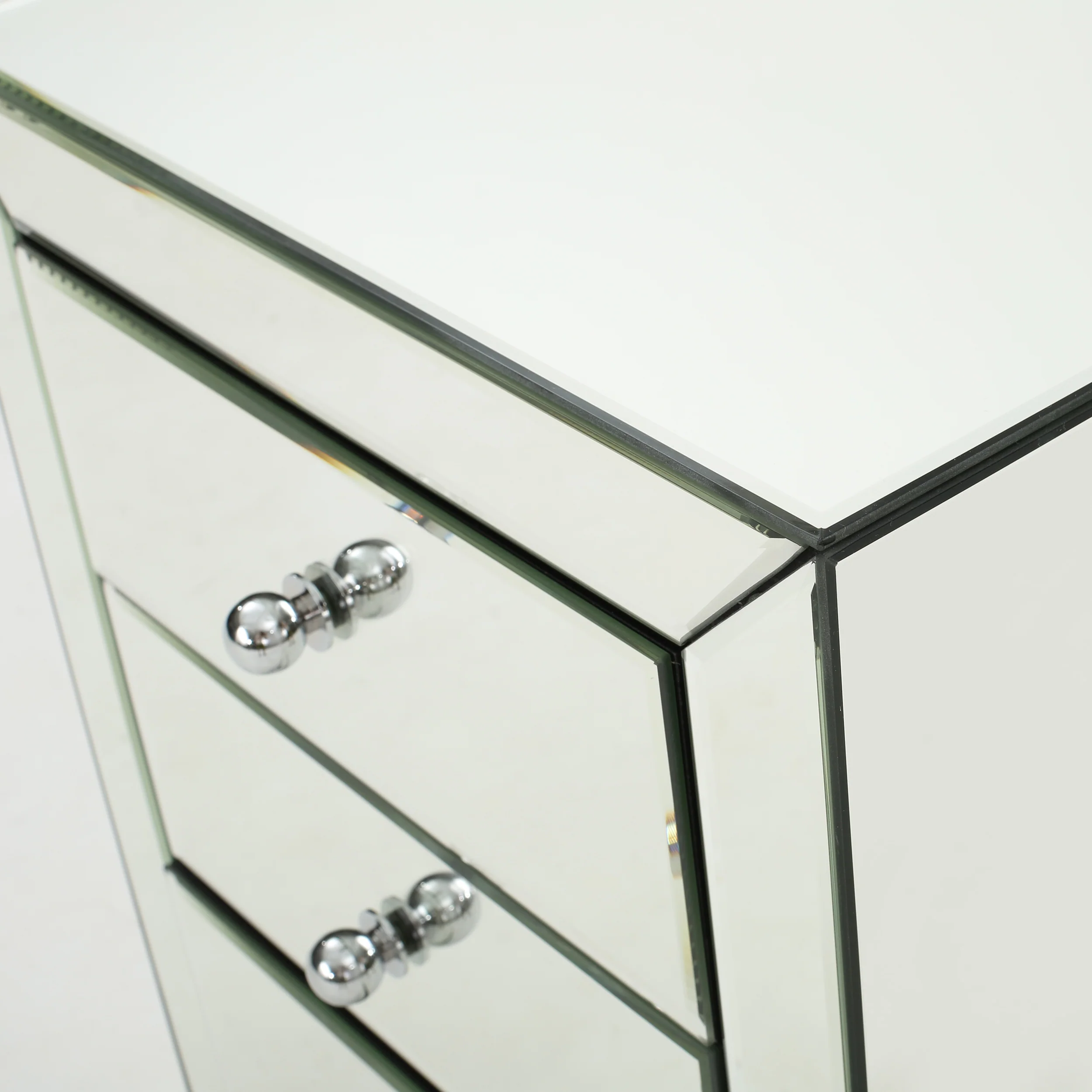 Lucille Mirror Finished 3 Drawer Accent Table - furnishings