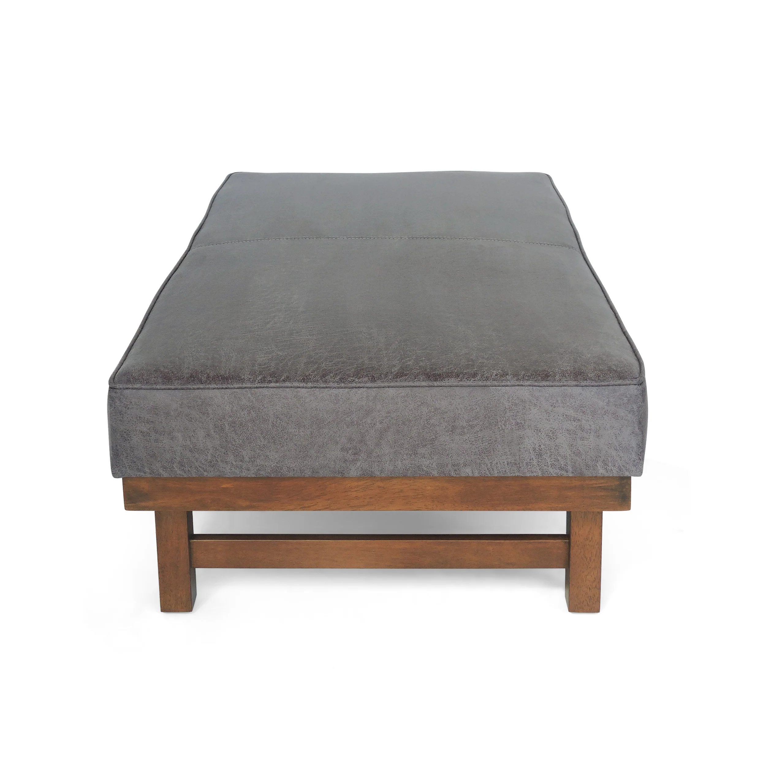 Temzyl Modern Microfiber Cocktail Ottoman with Wood Frame - furnishings