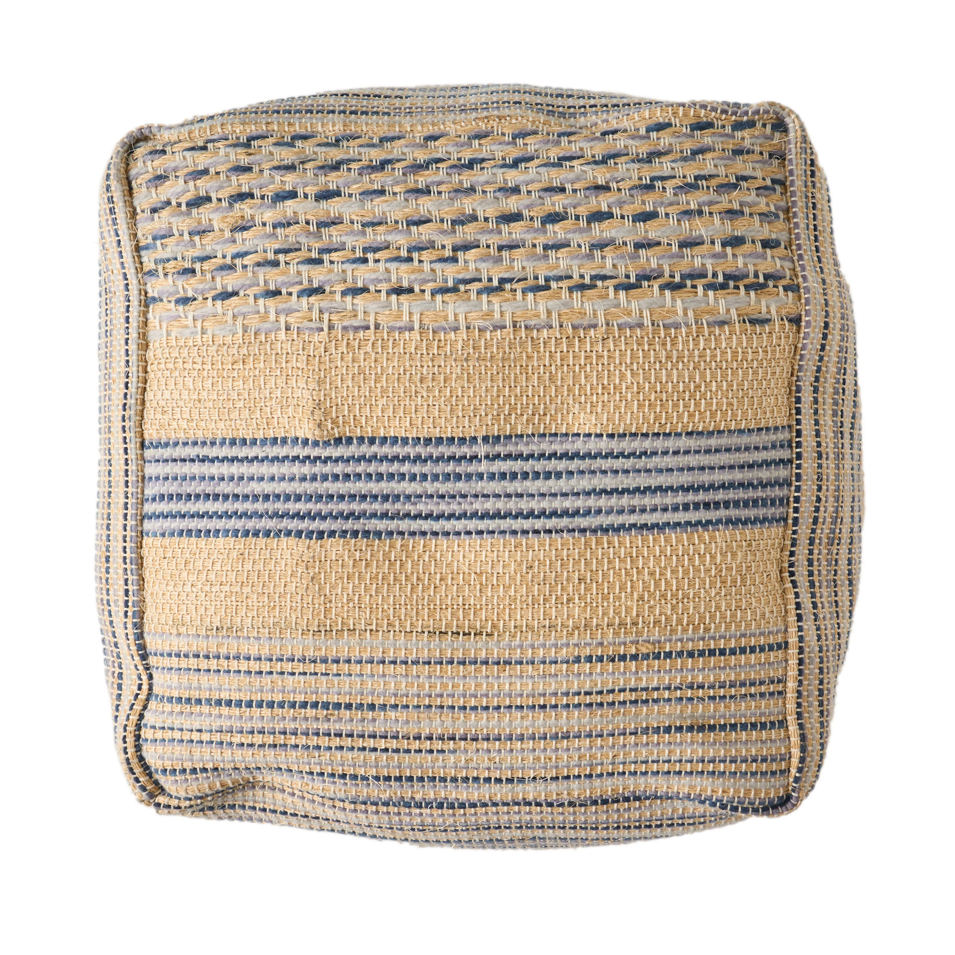Lola Boho Handcrafted Fabric Cube Pouf - furnishings
