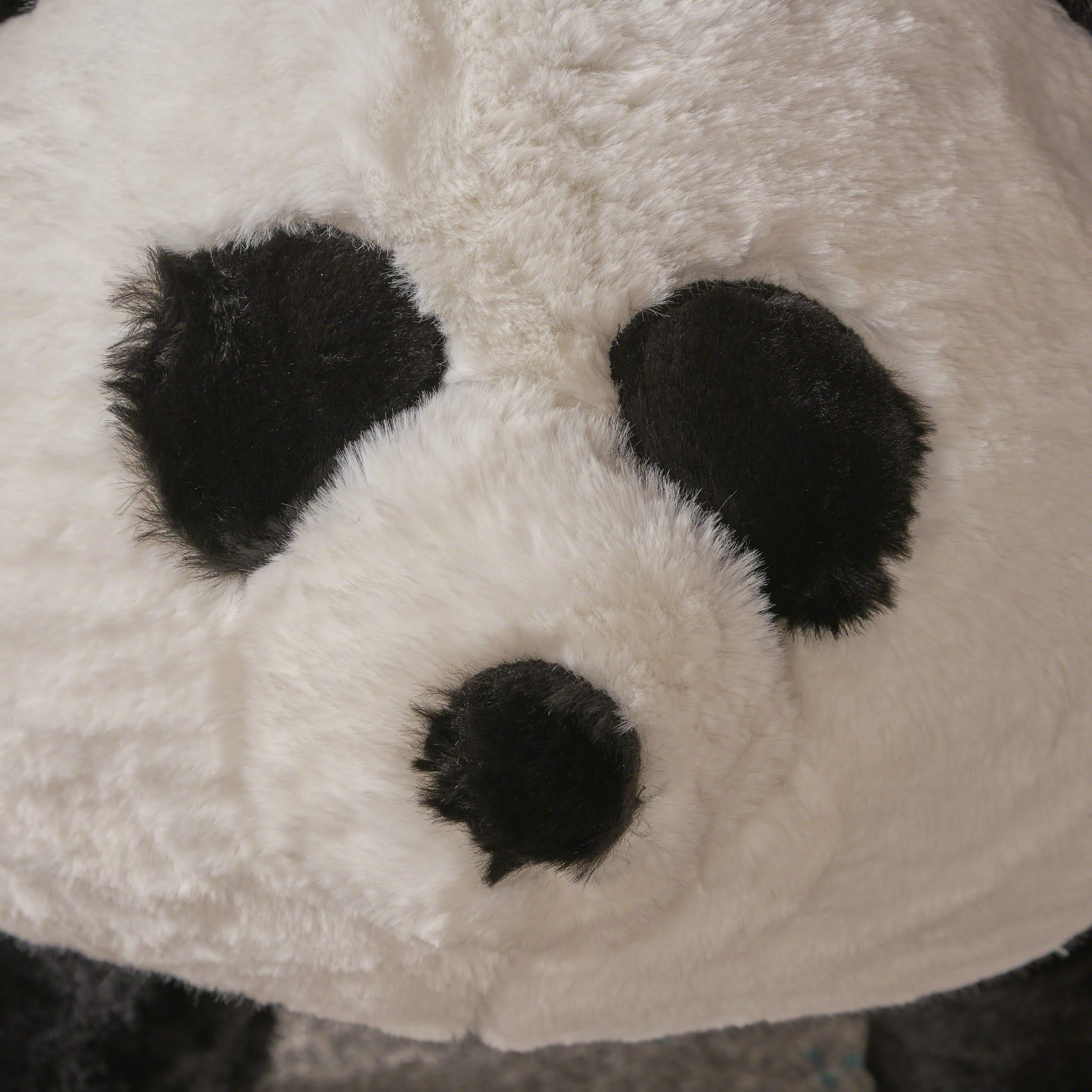 Jom Kid's White and Black Furry Panda Ottoman - furnishings