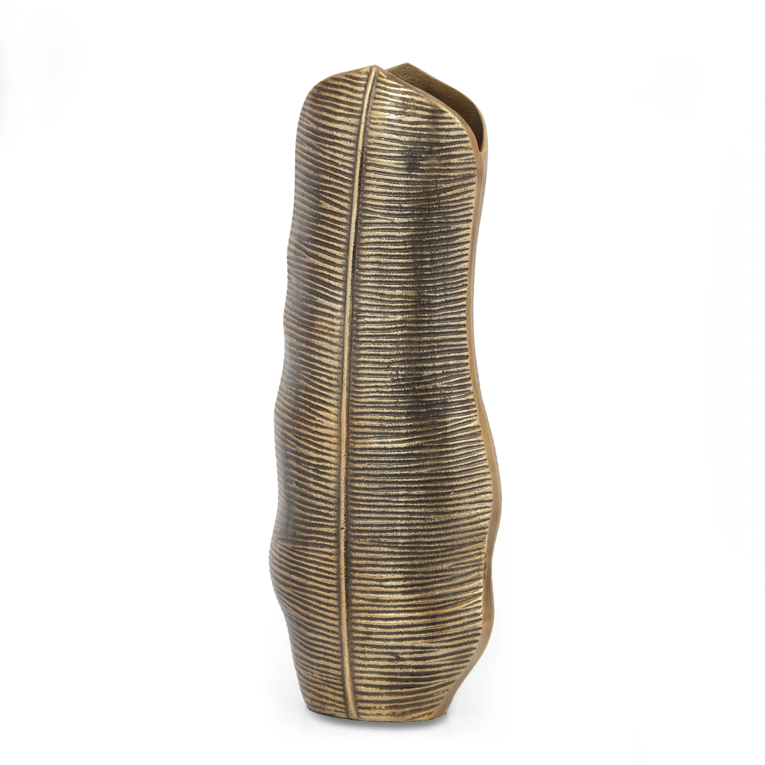 Clarkdale Handcrafted Aluminum Leaf Vase - furnishings