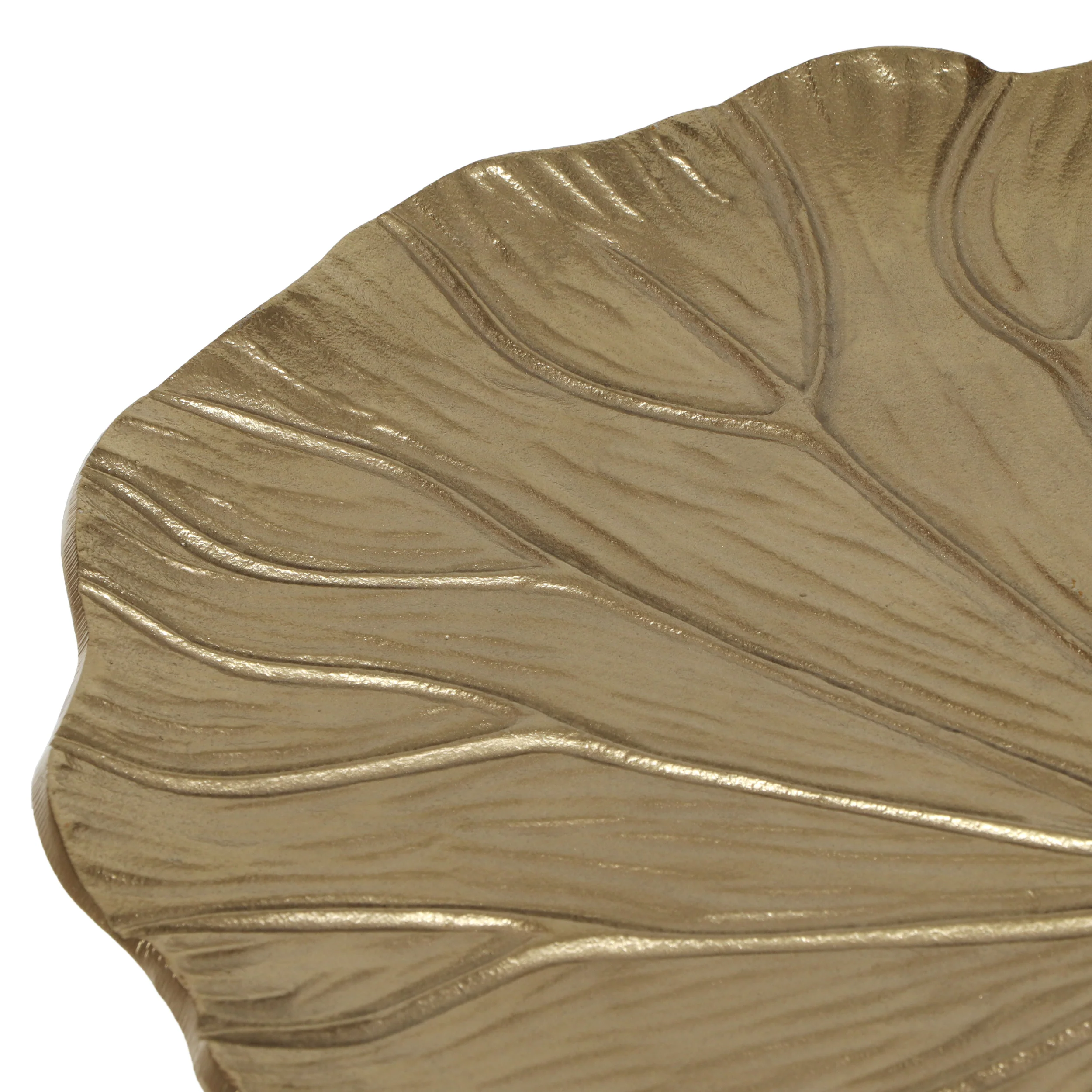 Malinta Boho Glam Handcrafted Aluminum Lily Pad Side Tables (Set of 3), Antique Gold - furnishings