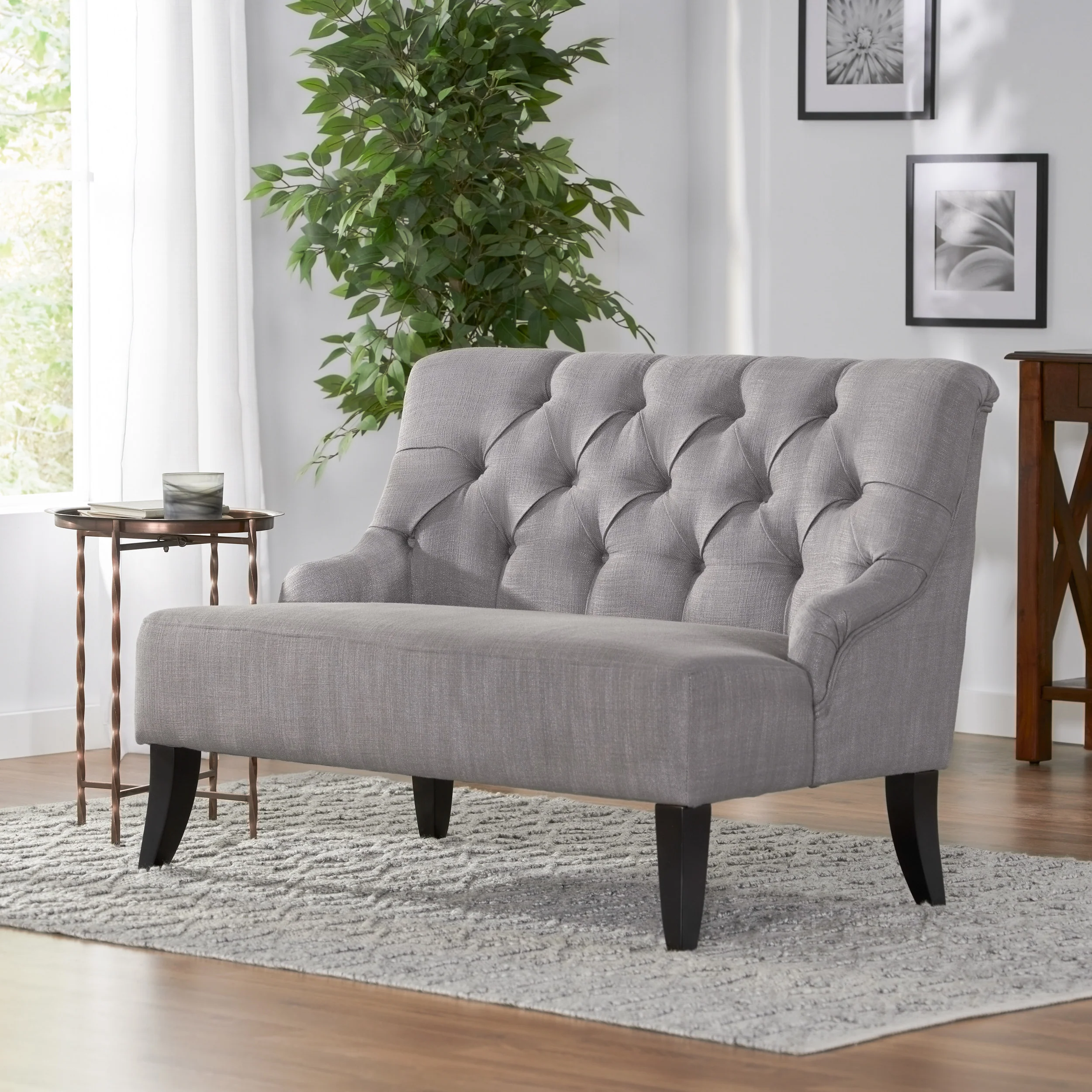 Nicoletta Fabric Settee Loveseat - furnishings