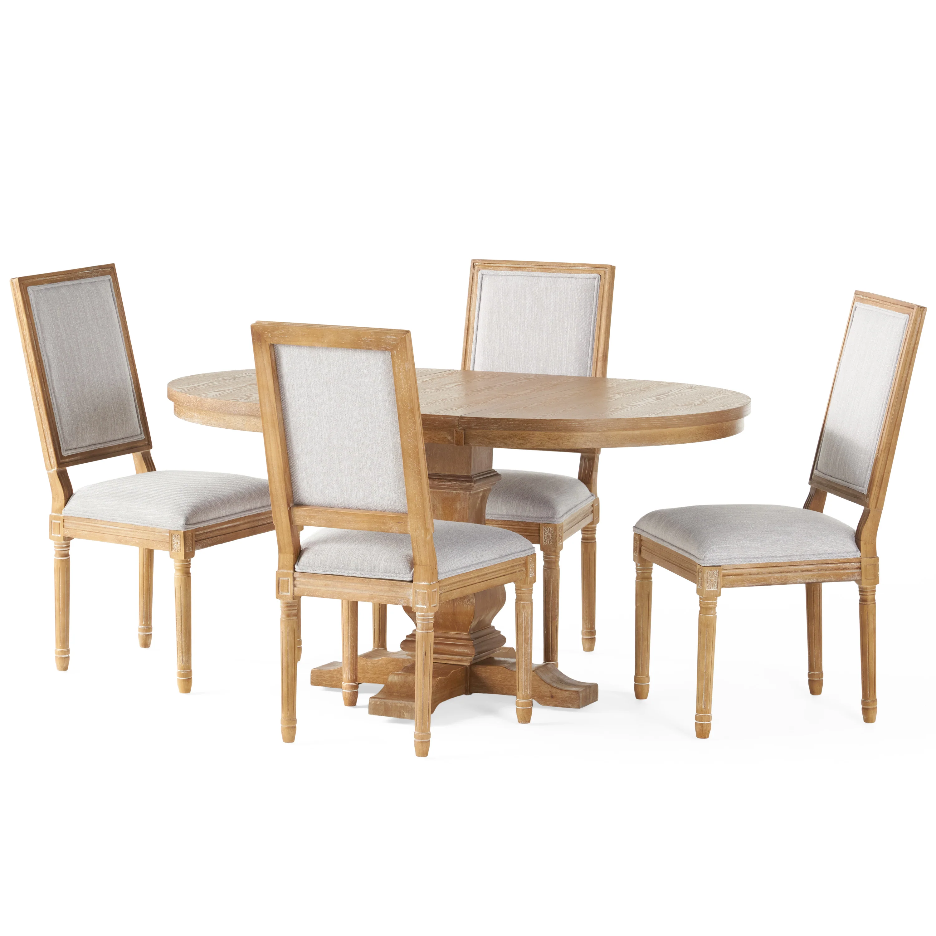 Beckstrom French Country 5-Piece Expandable Oval Dining Set - Wood - furnishings