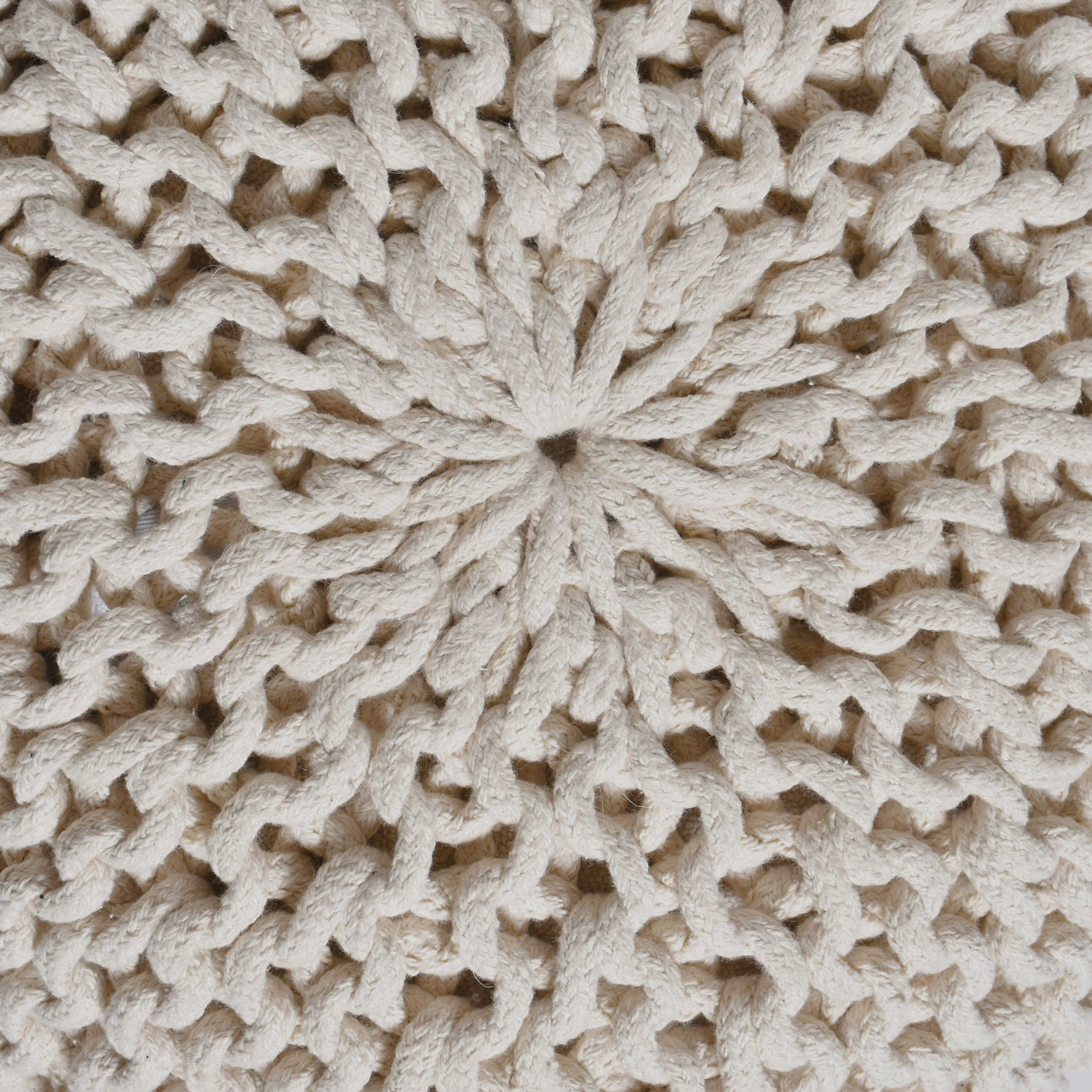 Poona Handcrafted Modern Cotton Pouf - furnishings