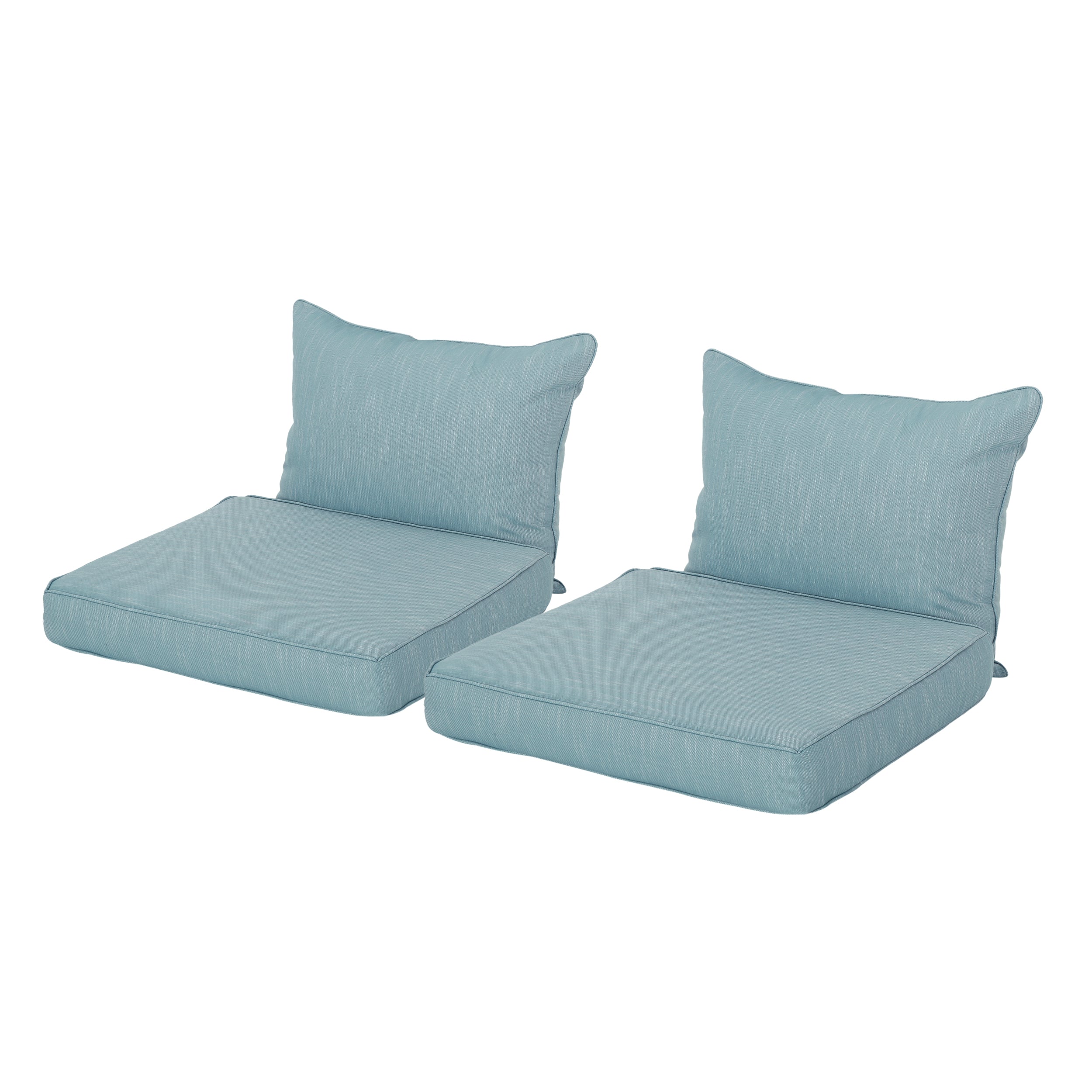 Luciella Outdoor Water Resistant Fabric Club Chair Cushions with Piping (Set of 2) - furnishings