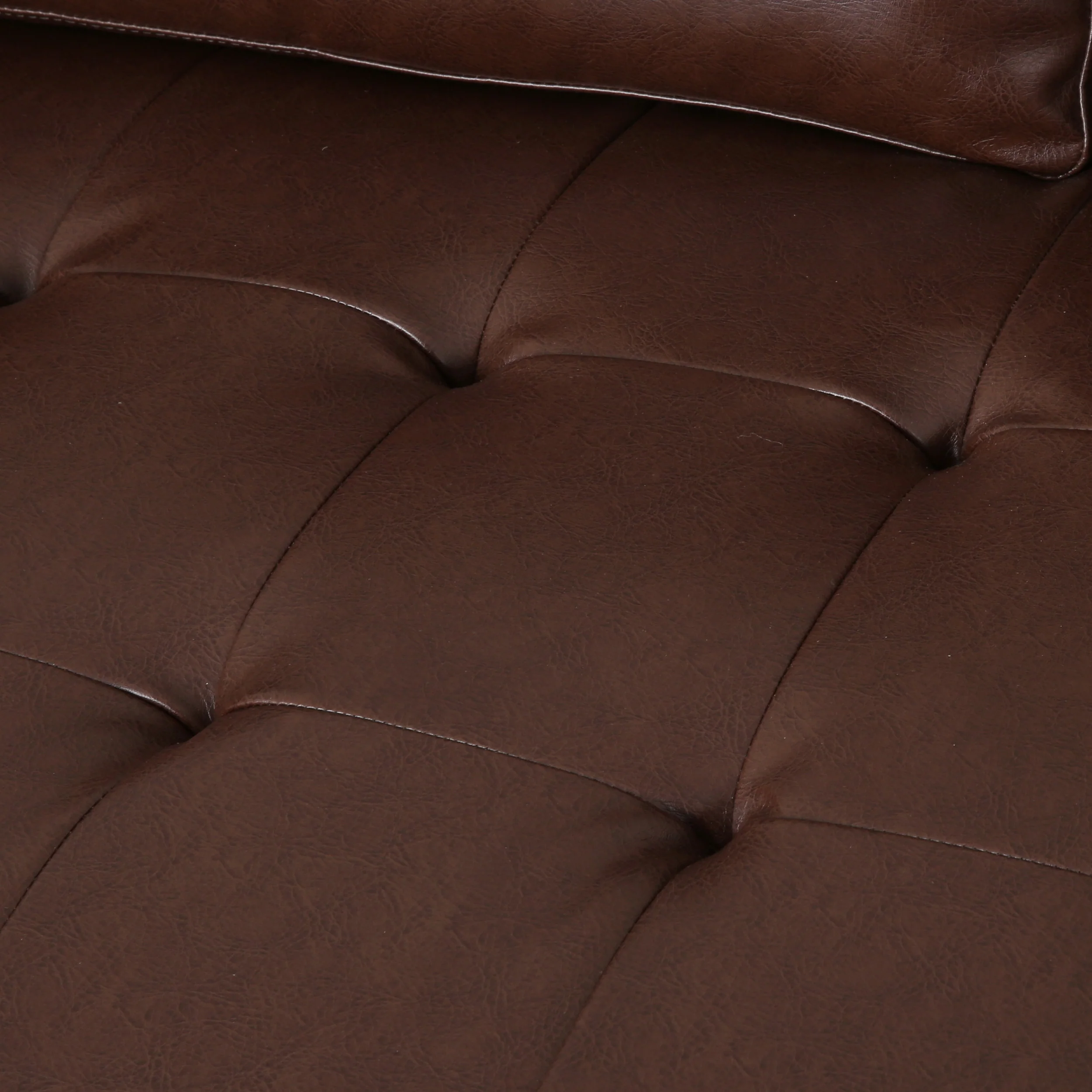 Hixon Contemporary Faux Leather Tufted 3 Piece Sofa and Club Chair Set - furnishings